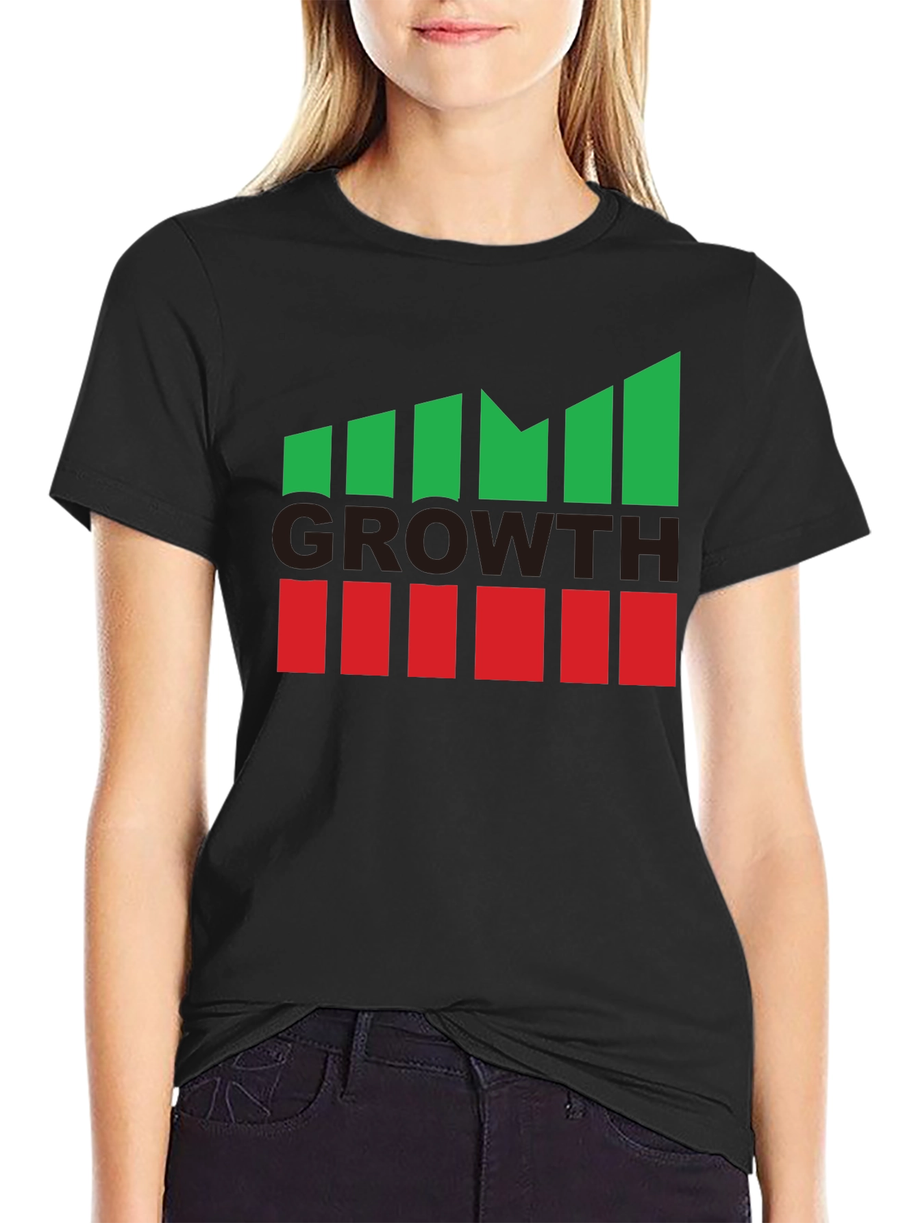 Growth Graphic Tee - Black Casual Cotton T-Shirt