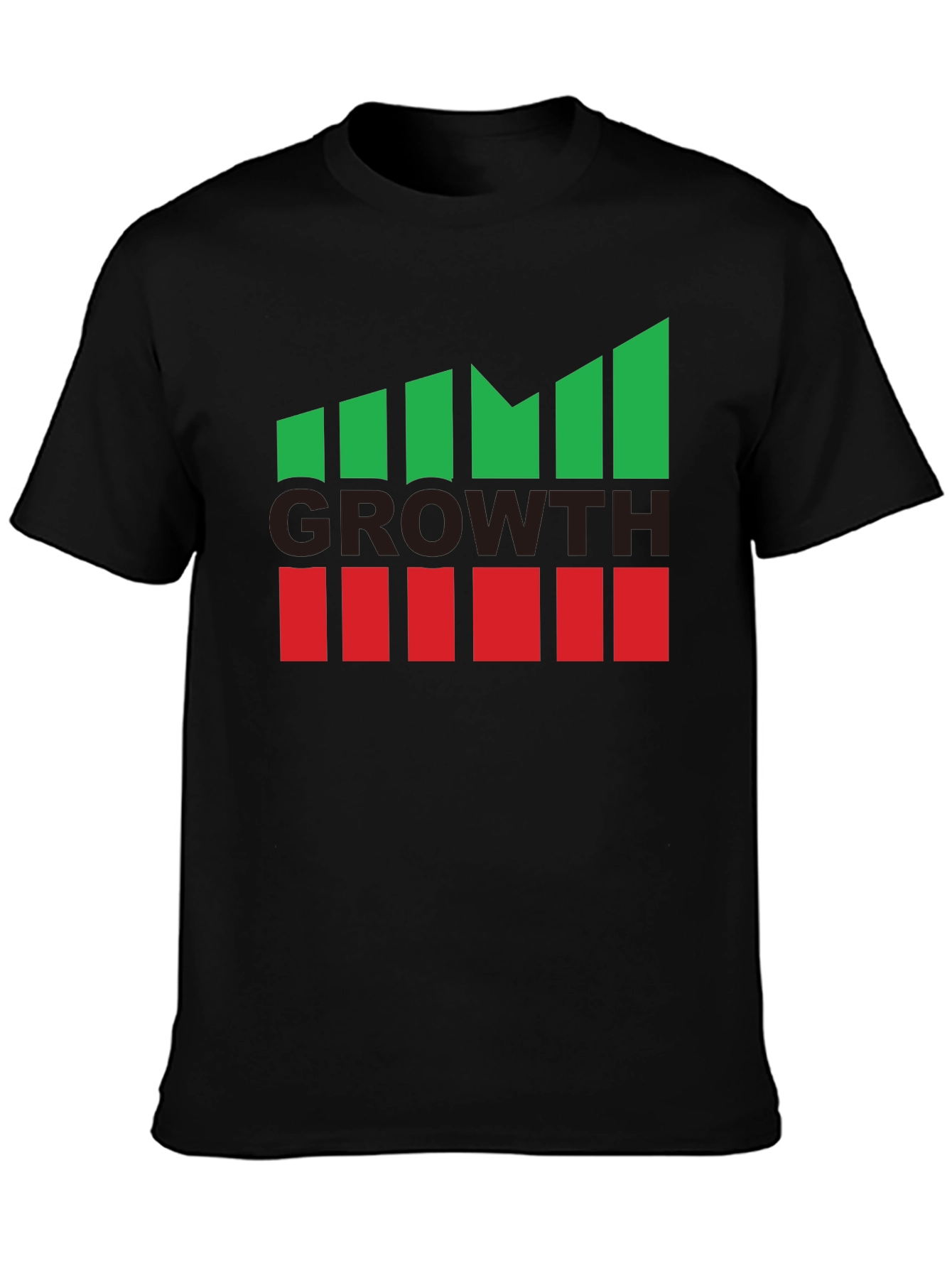 Growth Graphic Tee - Black Casual Cotton T-Shirt