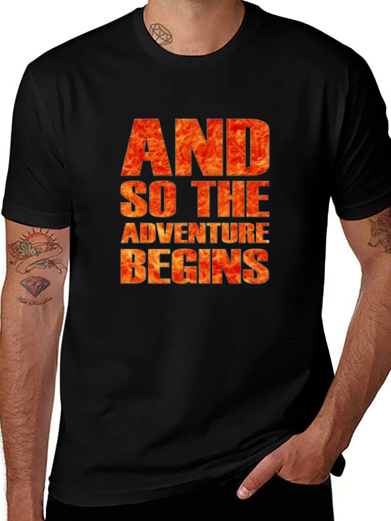 Adventure Begins Graphic Tee - Black