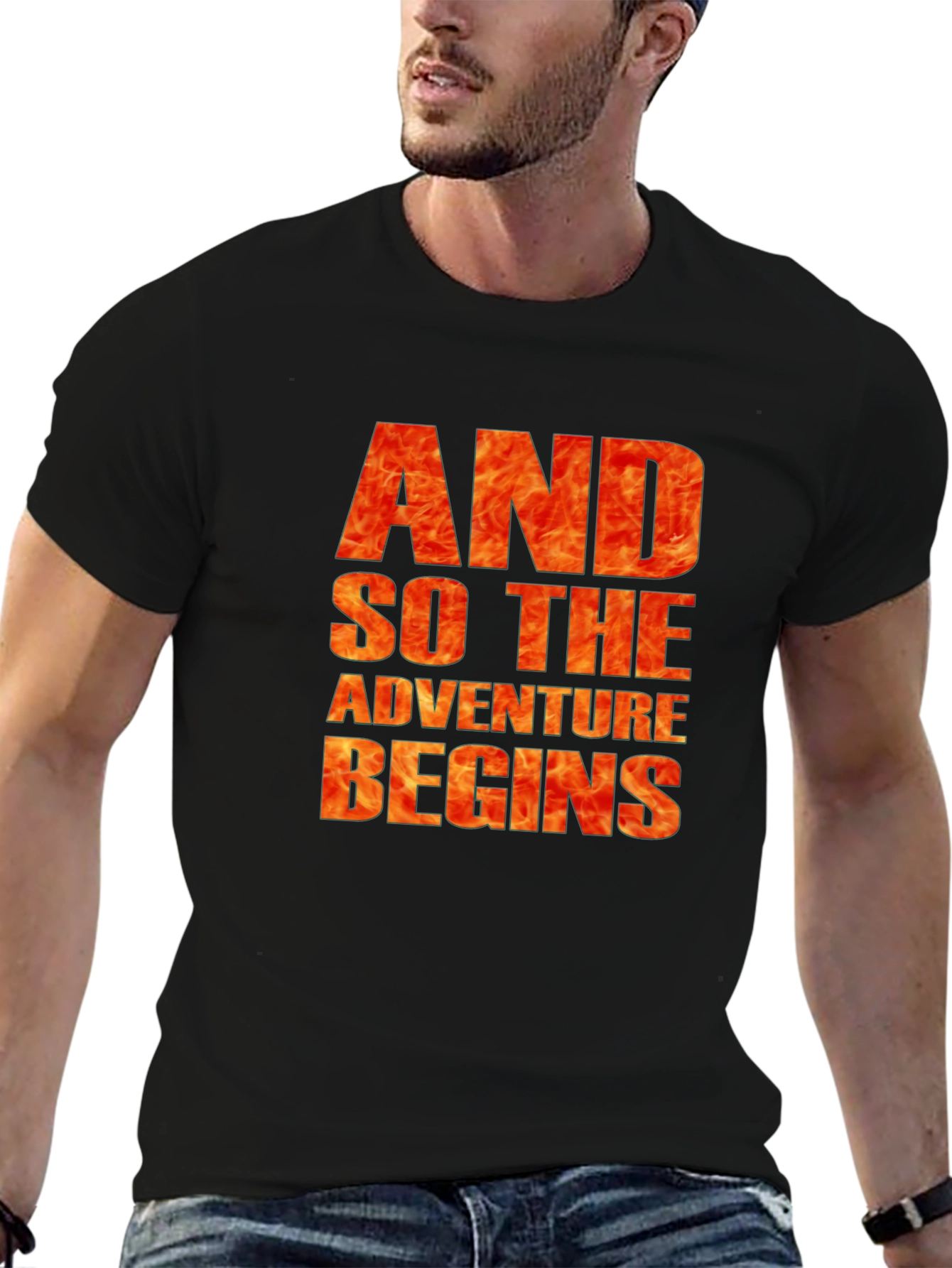 Adventure Begins Graphic Tee - Black