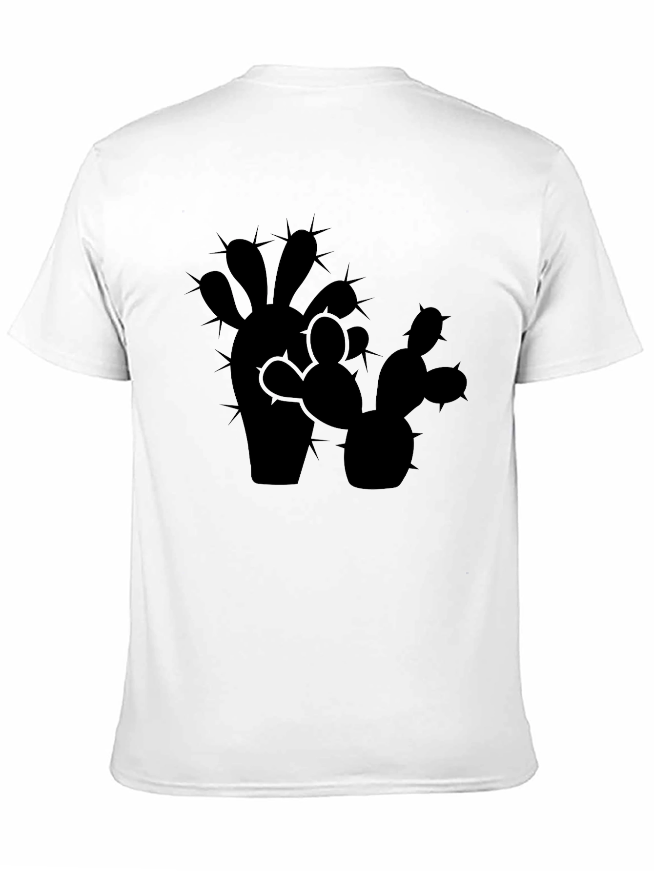 Cactus Silhouette Mens Black Graphic Tee