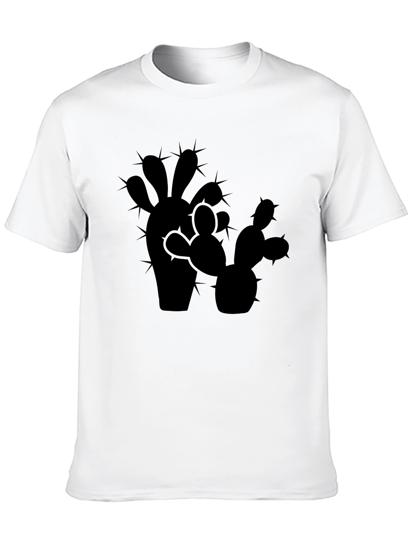 Cactus Silhouette Mens Black Graphic Tee