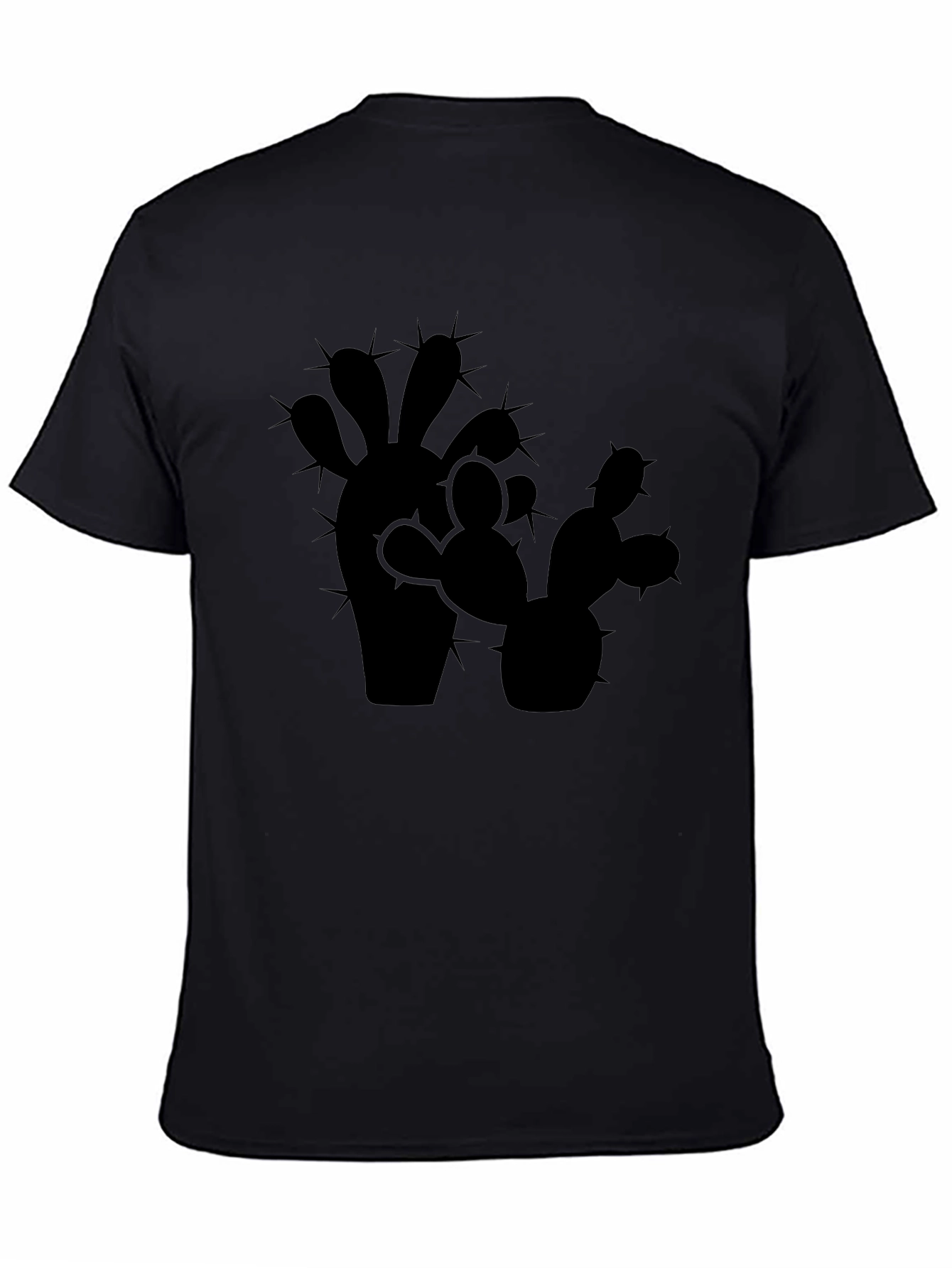 Cactus Silhouette Mens Black Graphic Tee
