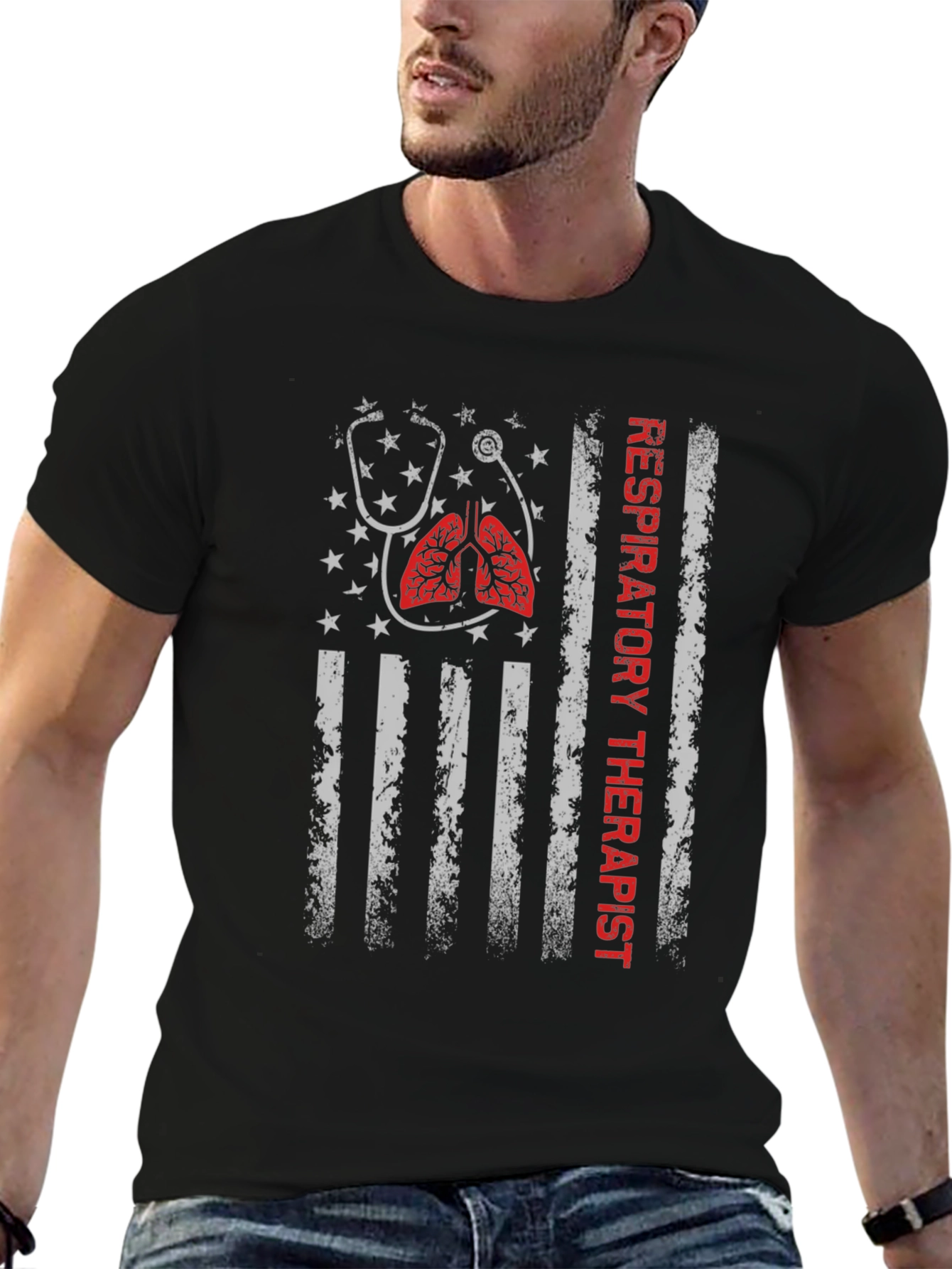 Respiratory Therapist American Flag T-Shirt