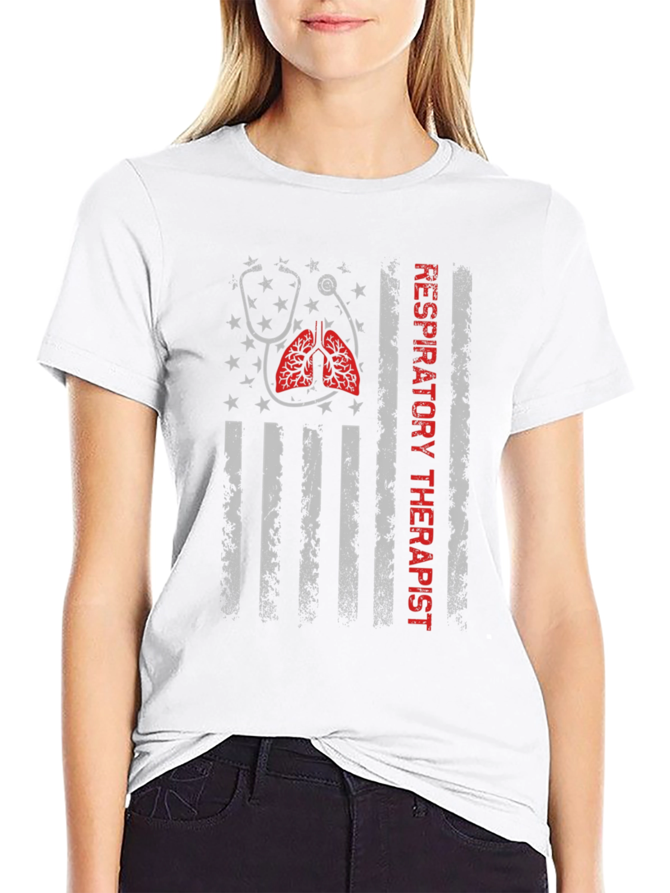 Respiratory Therapist American Flag T-Shirt