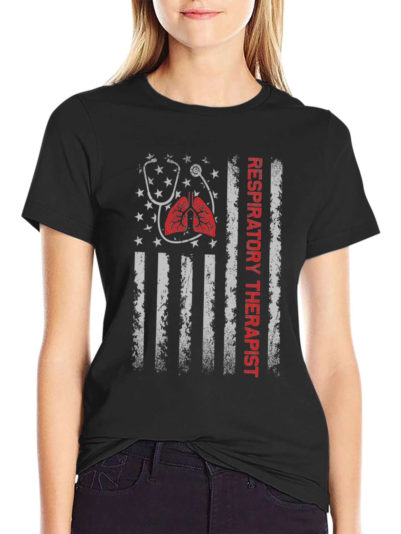 Respiratory Therapist American Flag T-Shirt