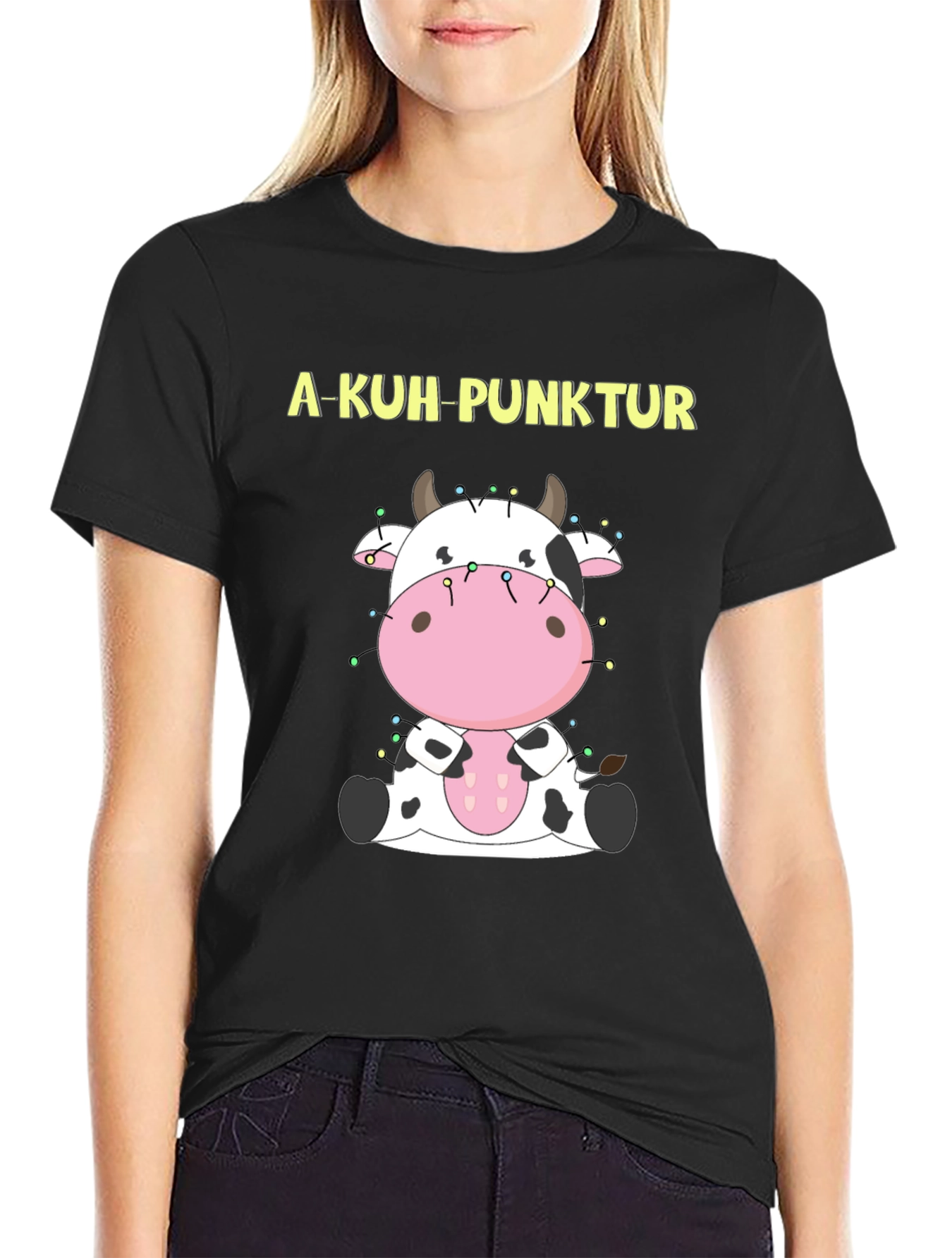 A-Kuh-Punktur Cow Christmas Lights T-Shirt
