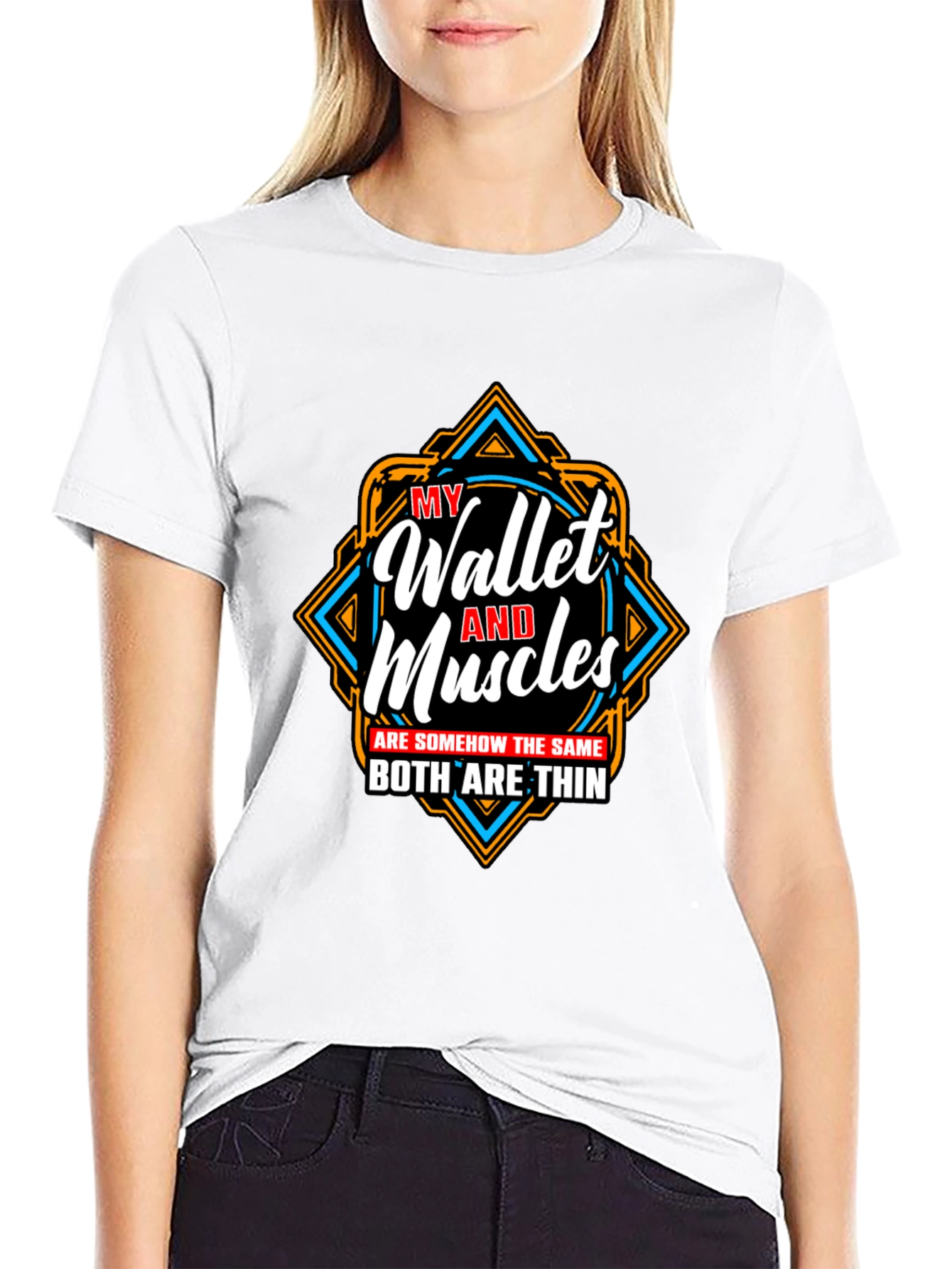 Funny Wallet and Muscles Thin T-Shirt
