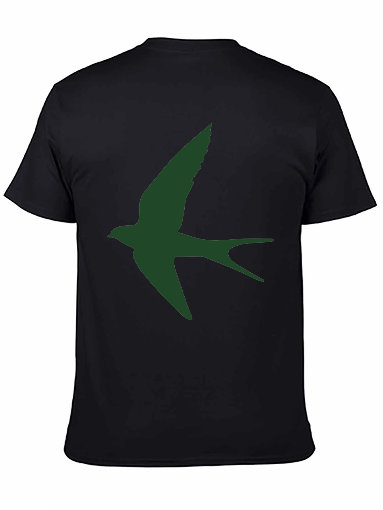 Swallow Bird Graphic Tee - Black Casual T-Shirt
