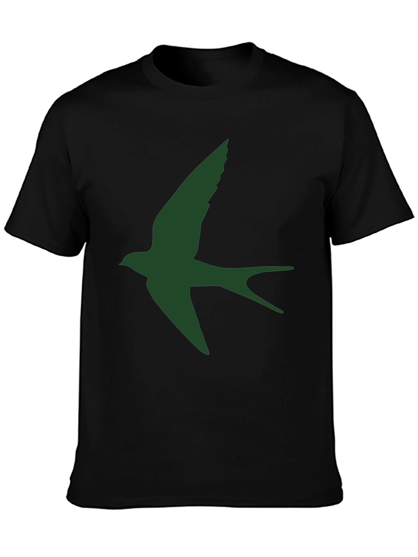 Swallow Bird Graphic Tee - Black Casual T-Shirt