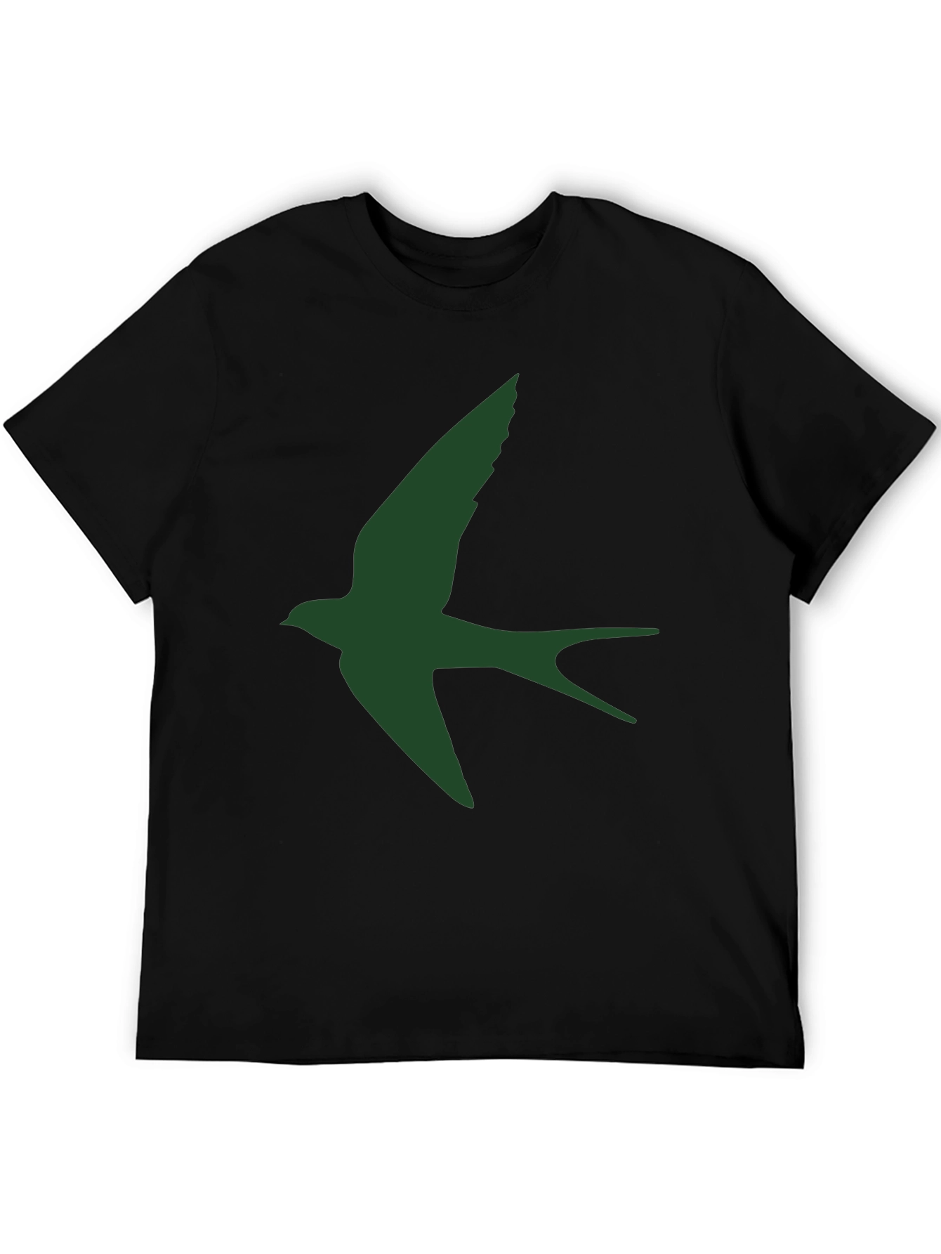 Swallow Bird Graphic Tee - Black Casual T-Shirt