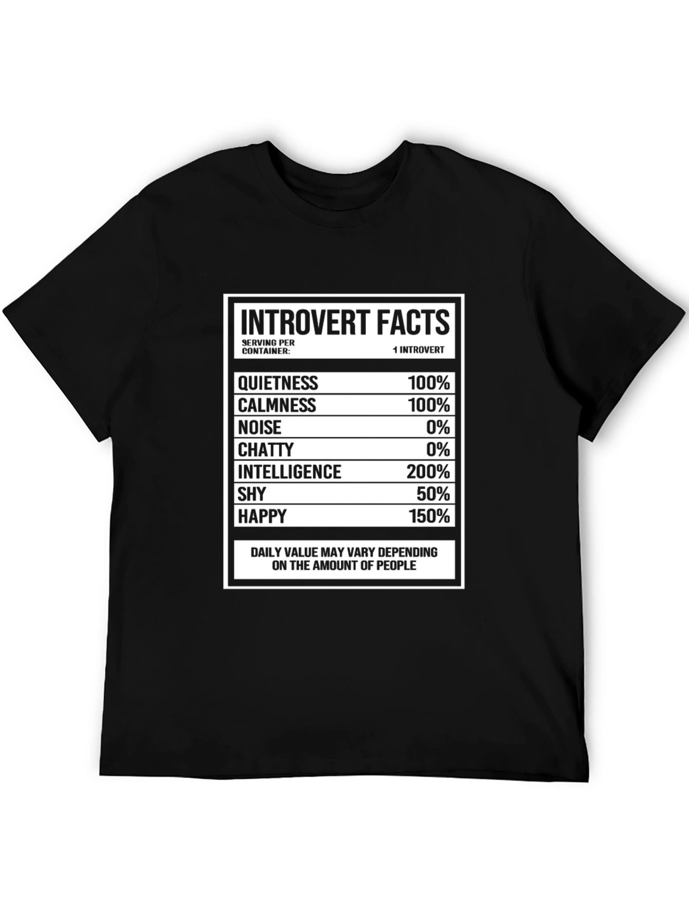Introvert Facts Novelty Graphic T-Shirt