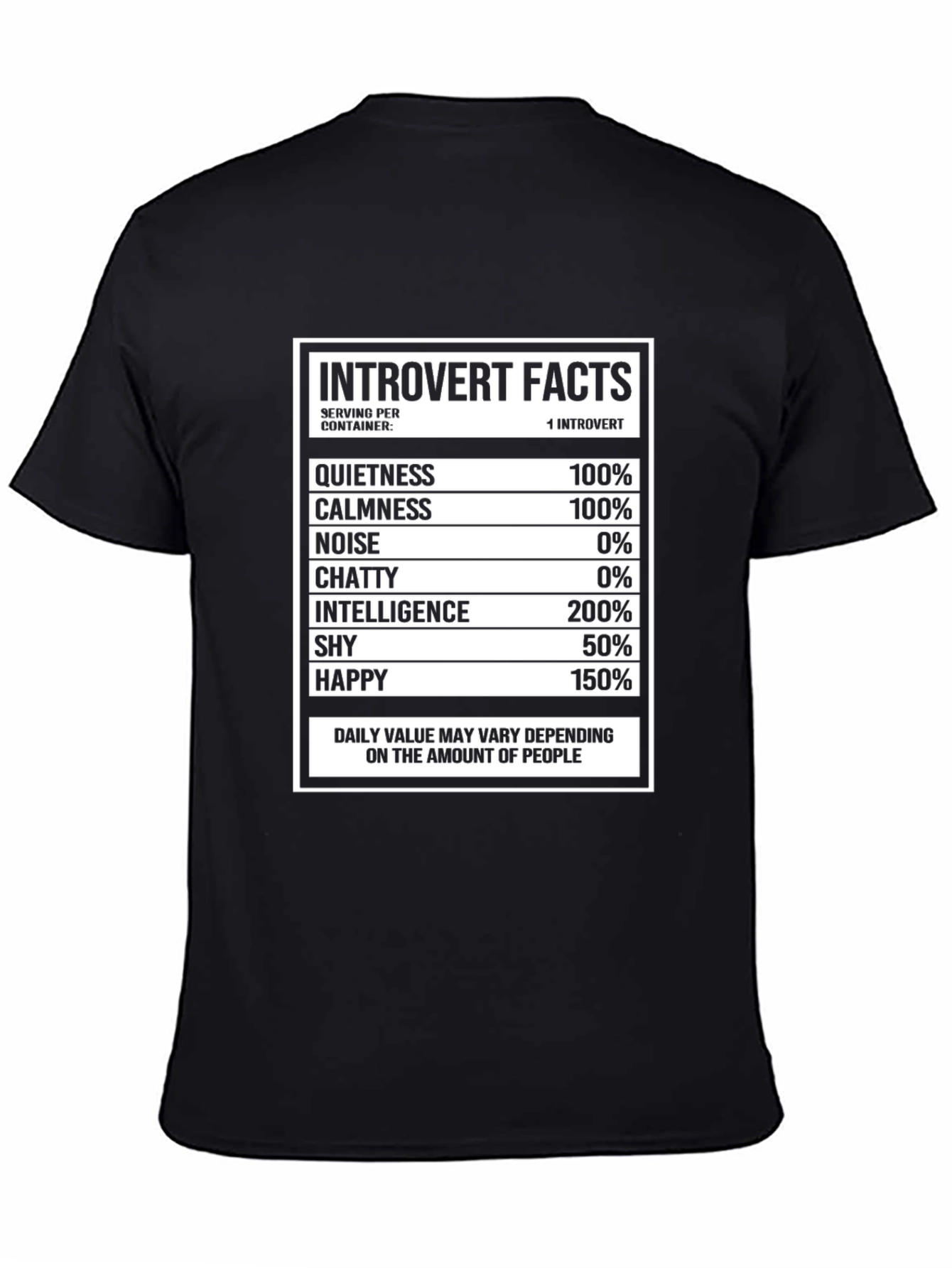 Introvert Facts Novelty Graphic T-Shirt