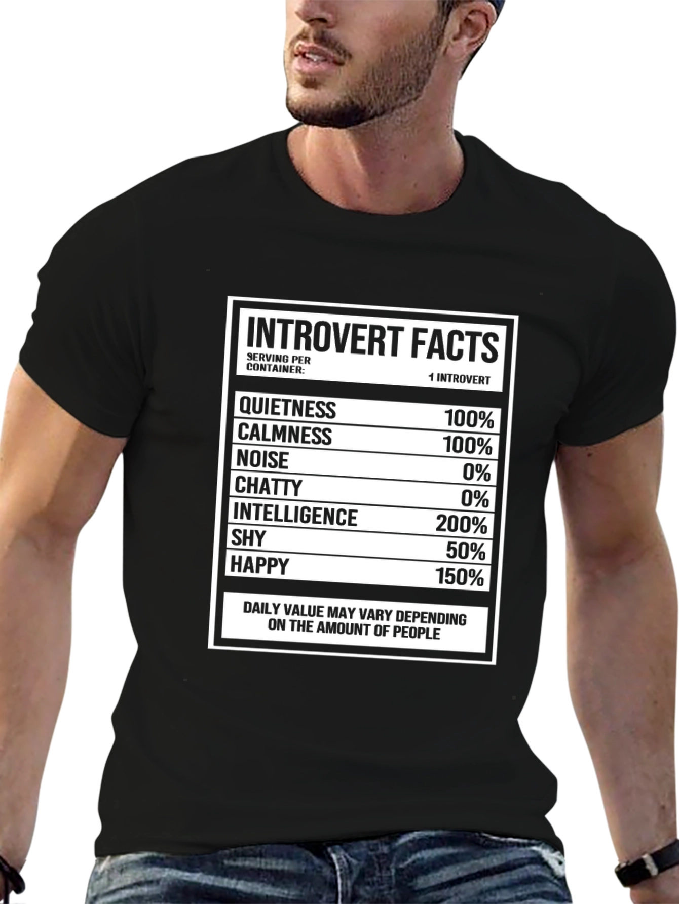 Introvert Facts Novelty Graphic T-Shirt