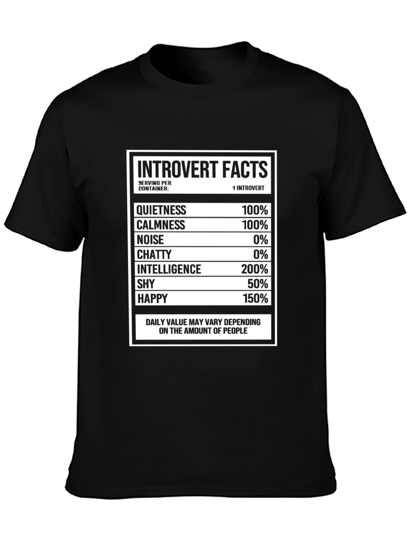 Introvert Facts Novelty Graphic T-Shirt