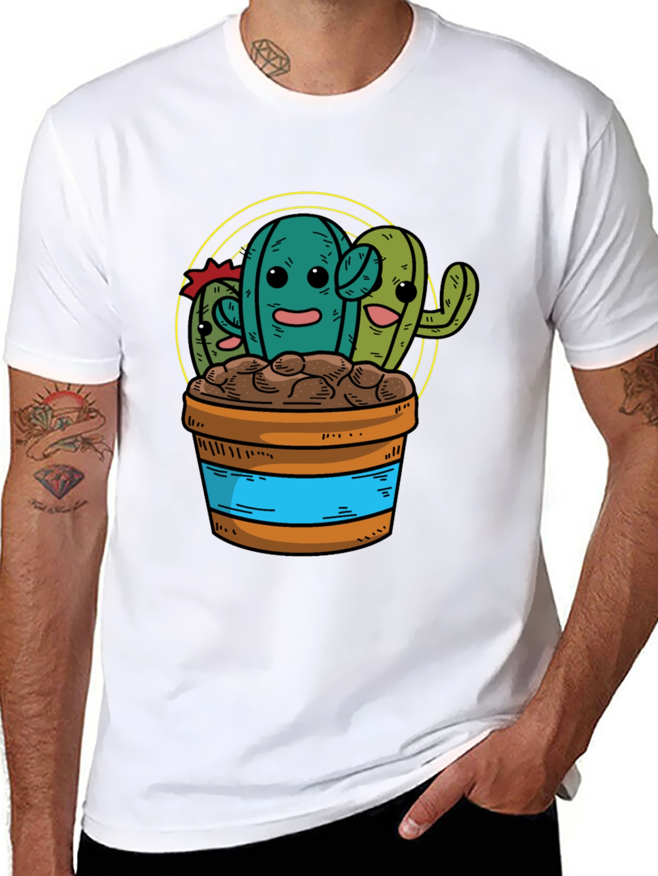 Cactus Graphic Tee - Fun Cartoon Plant Shirt