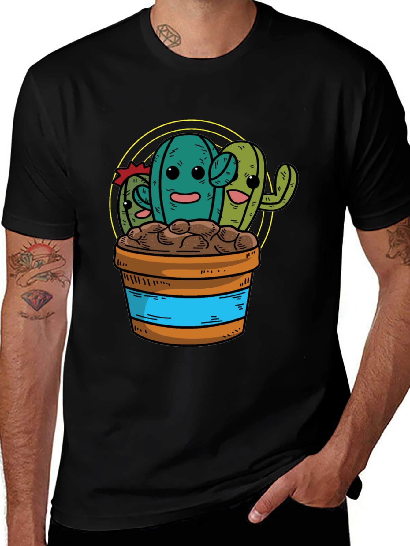 Cactus Graphic Tee - Fun Cartoon Plant Shirt