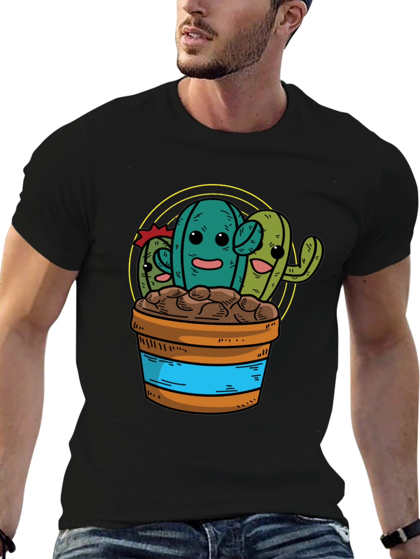 Cactus Graphic Tee - Fun Cartoon Plant Shirt