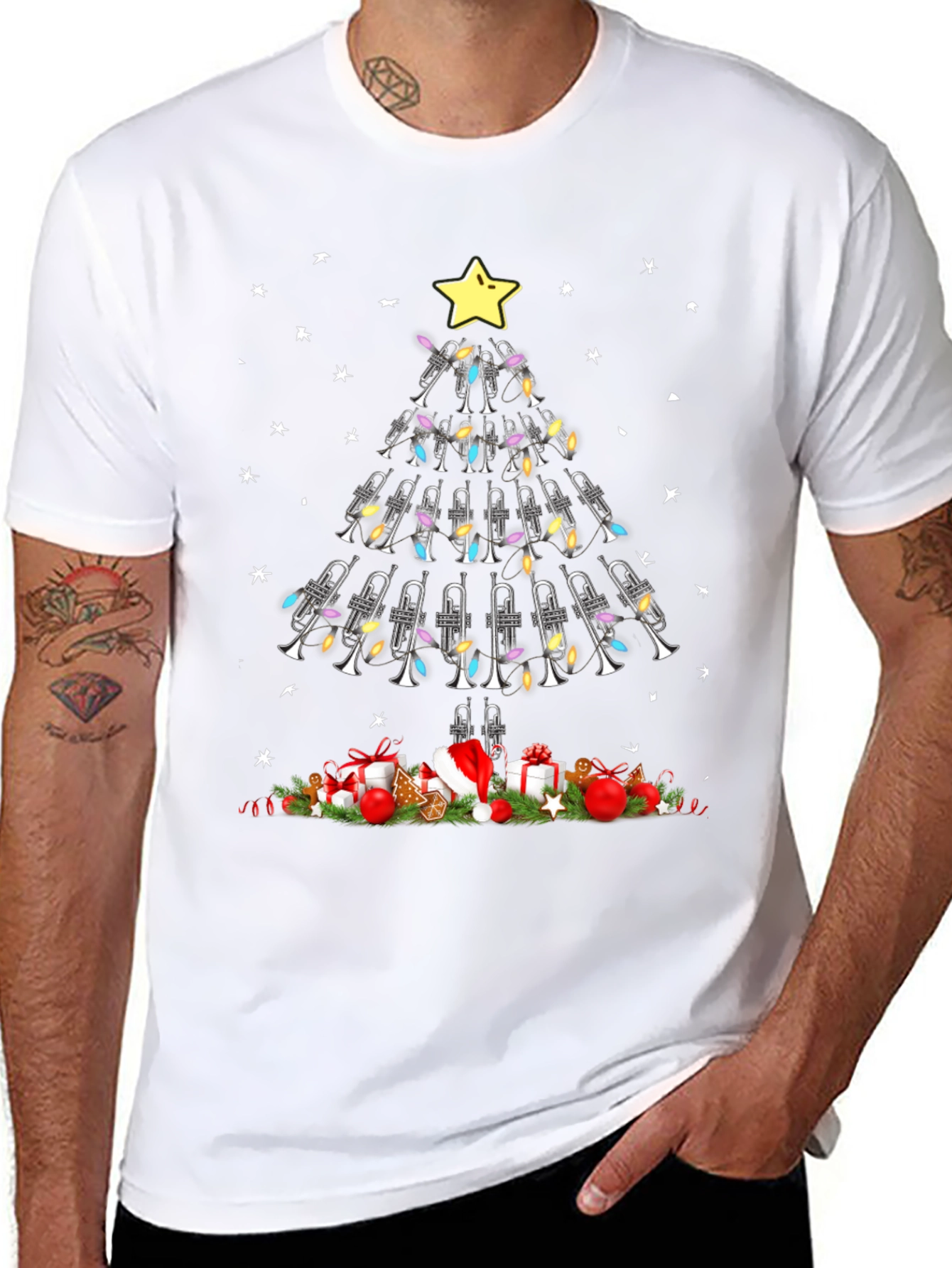Trumpet Christmas Tree T-Shirt