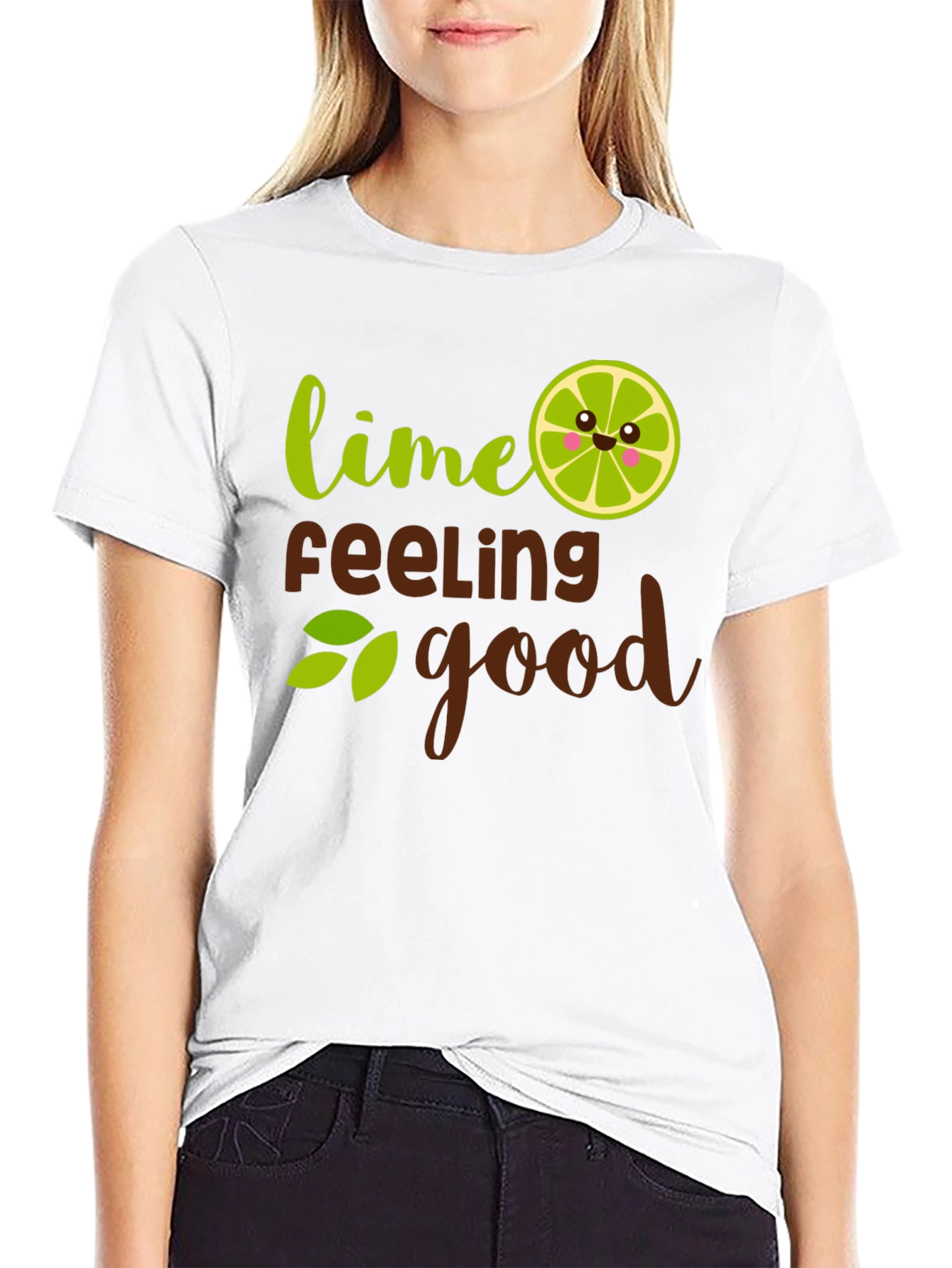 Lime Feeling Good Black T-Shirt