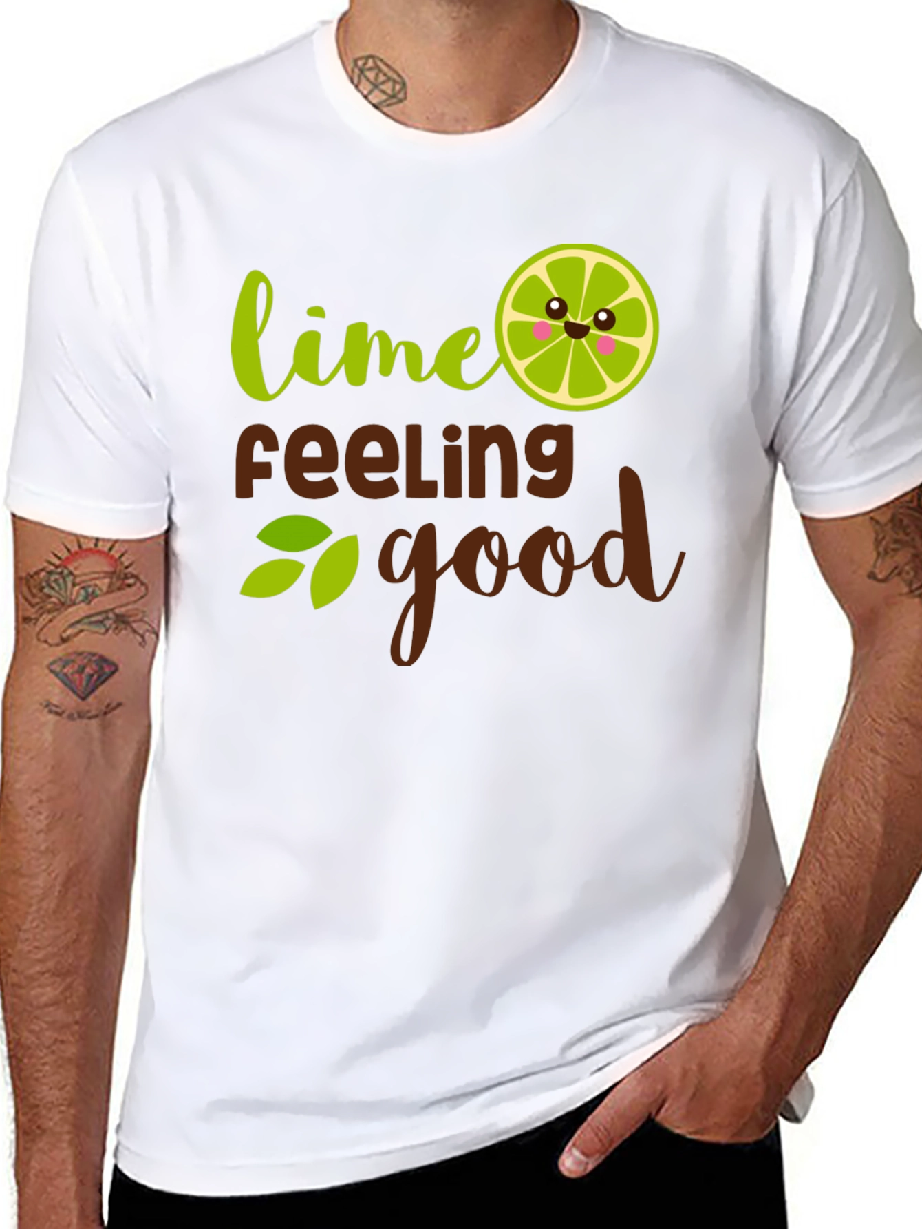 Lime Feeling Good Black T-Shirt