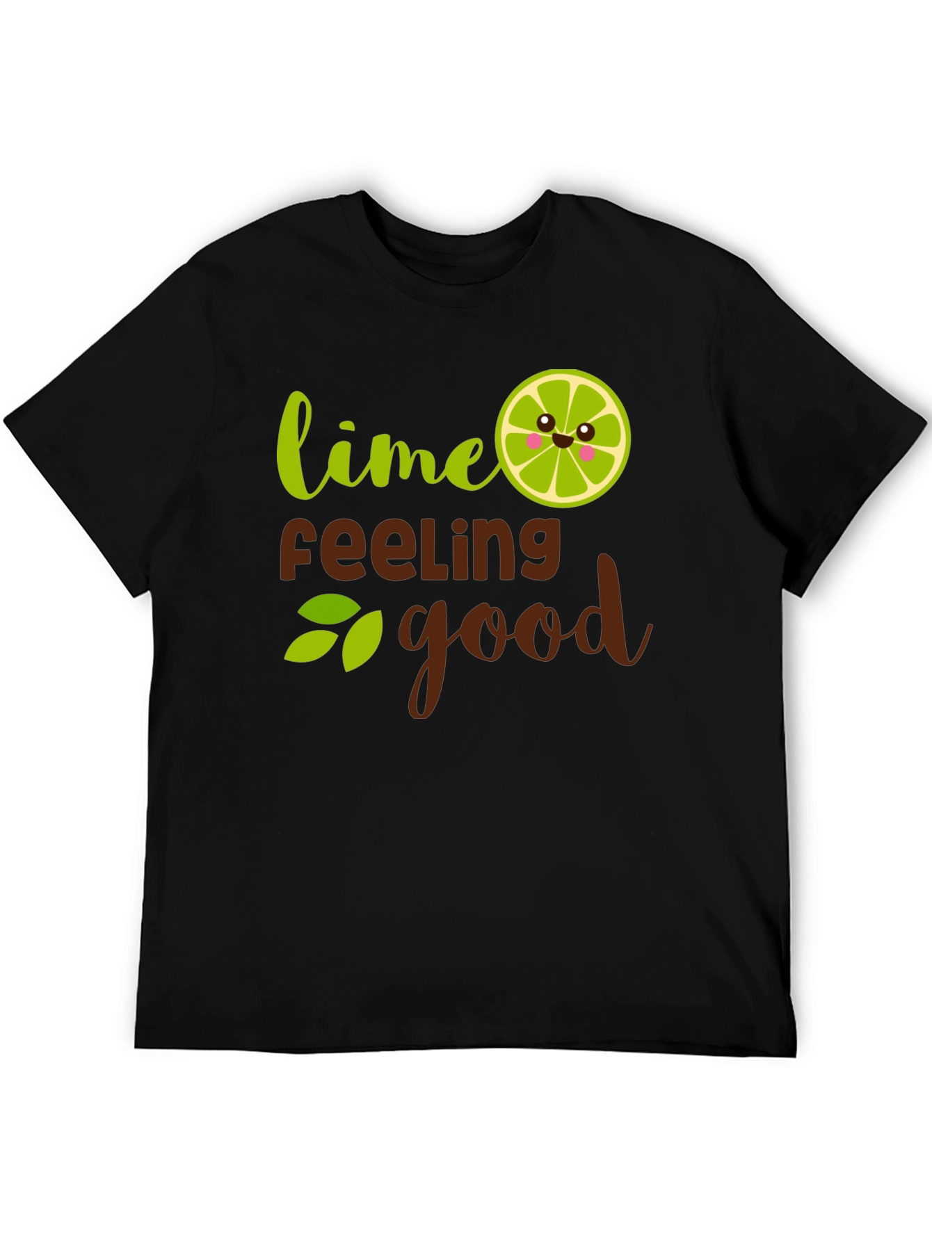 Lime Feeling Good Black T-Shirt