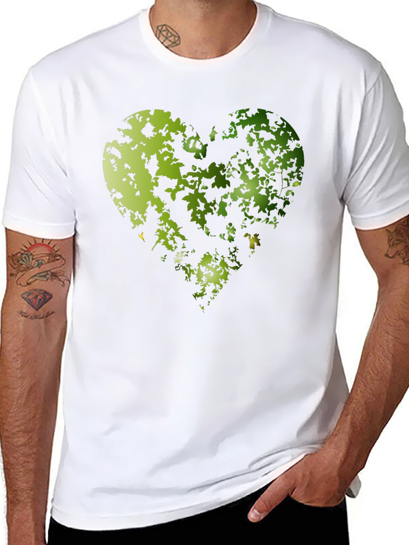 Nature Heart Graphic Tee - Black