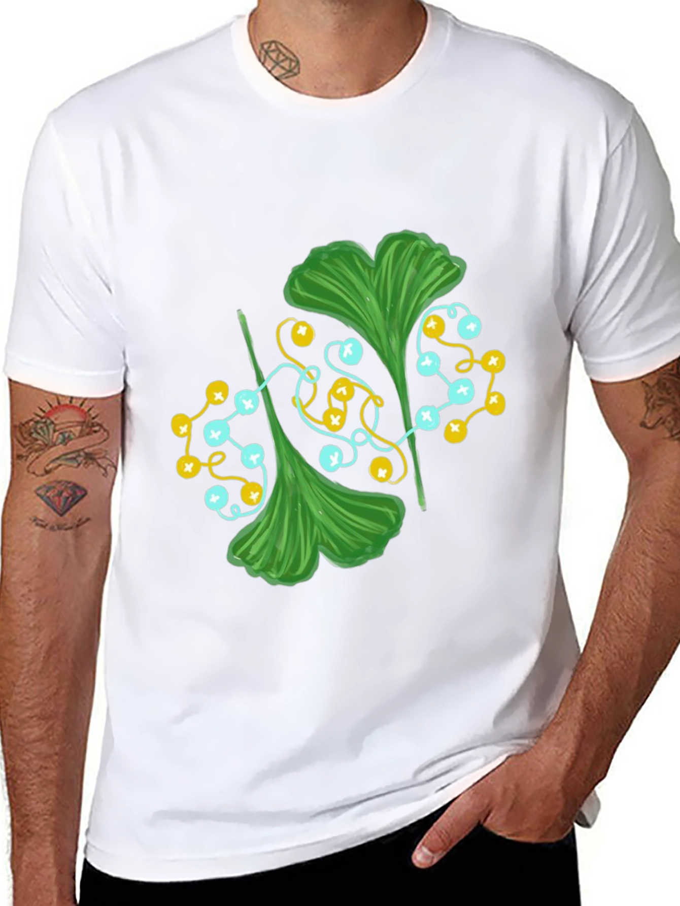 Ginkgo Leaf Graphic Tee - Stylish Nature Print