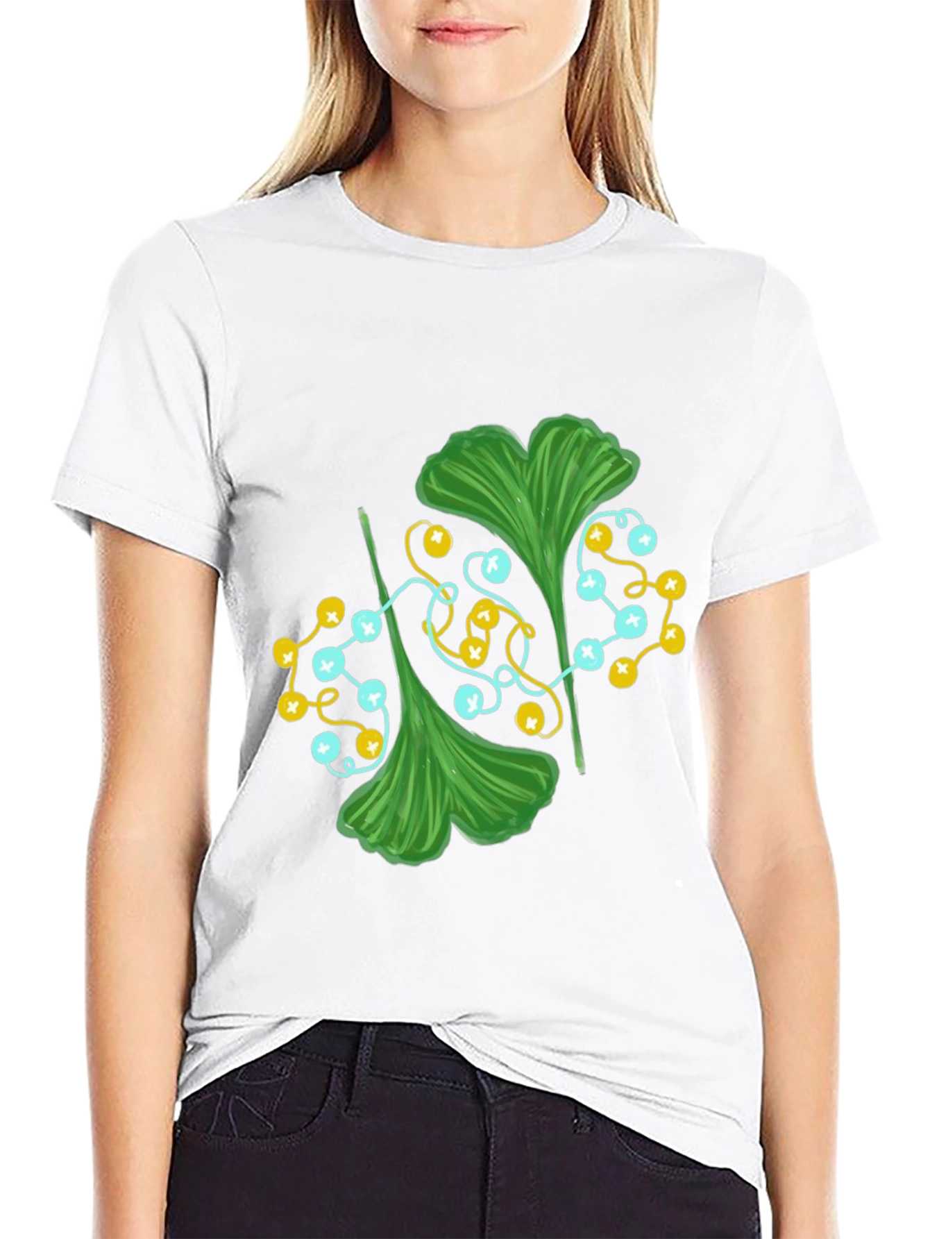 Ginkgo Leaf Graphic Tee - Stylish Nature Print
