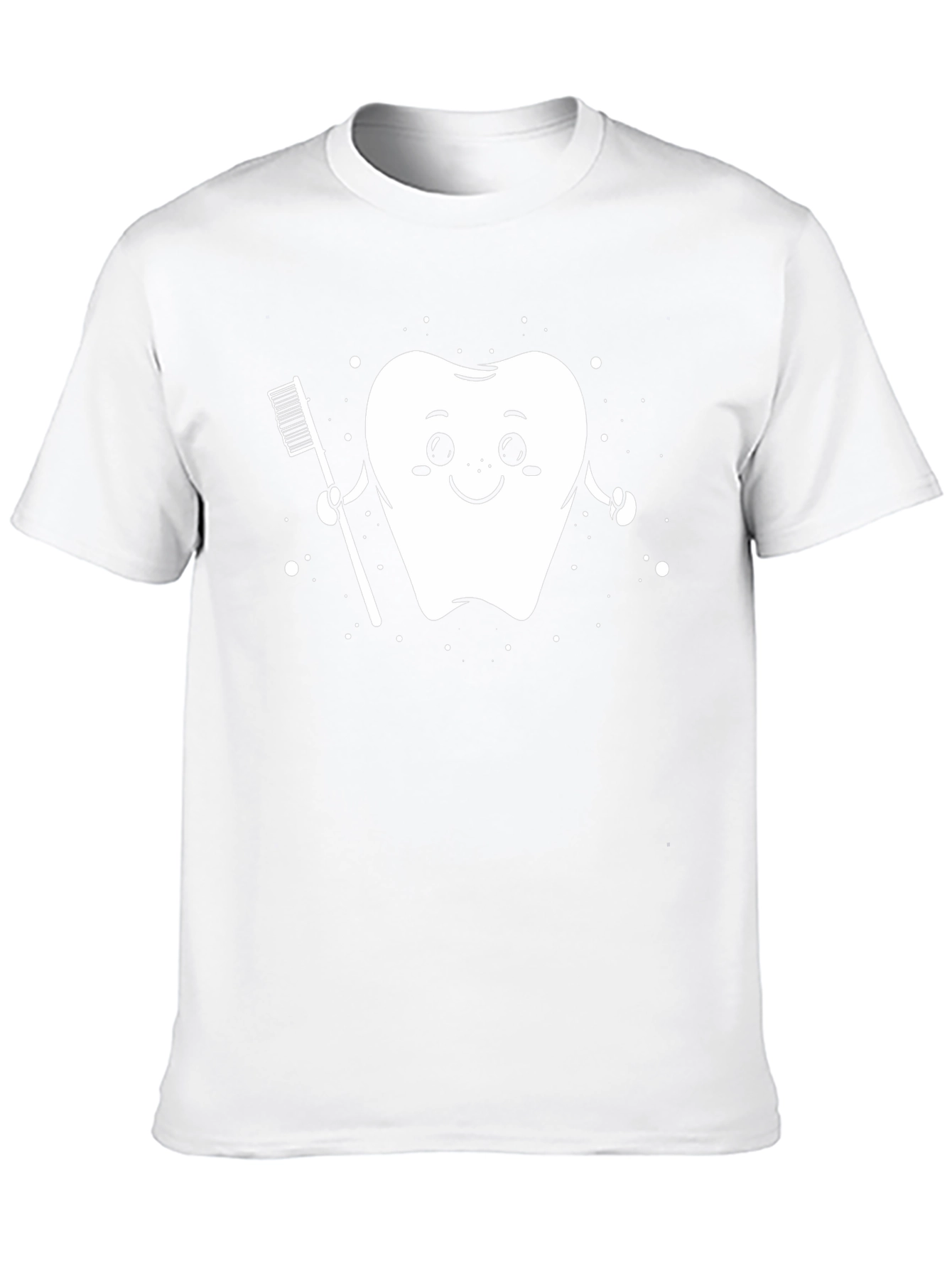 Cute Tooth and Toothbrush Black T-Shirt