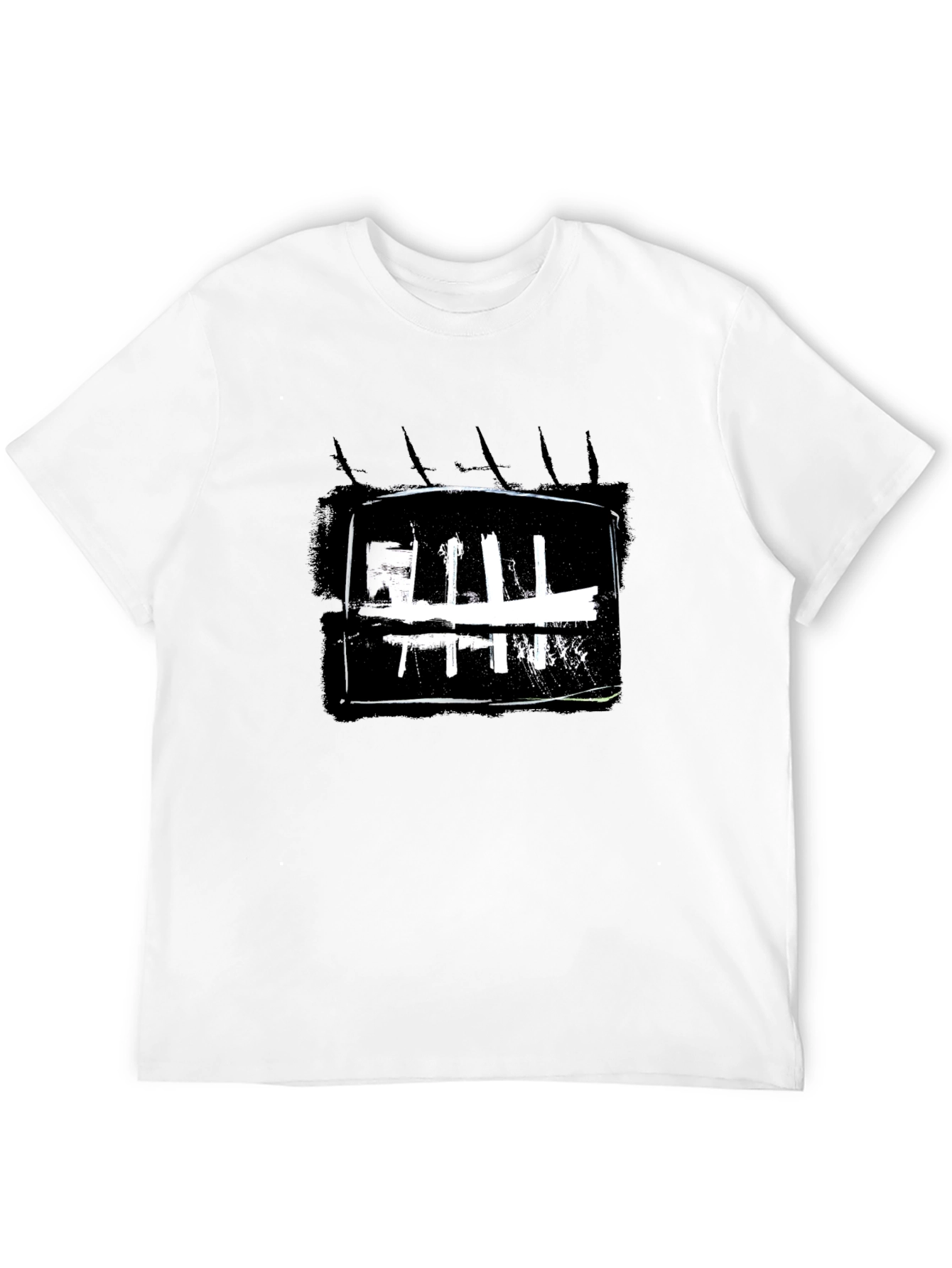Abstract Graphic Print Black Crew Neck T-Shirt