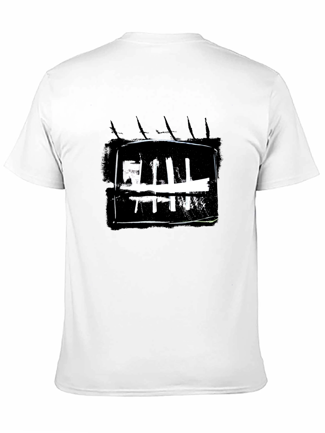 Abstract Graphic Print Black Crew Neck T-Shirt