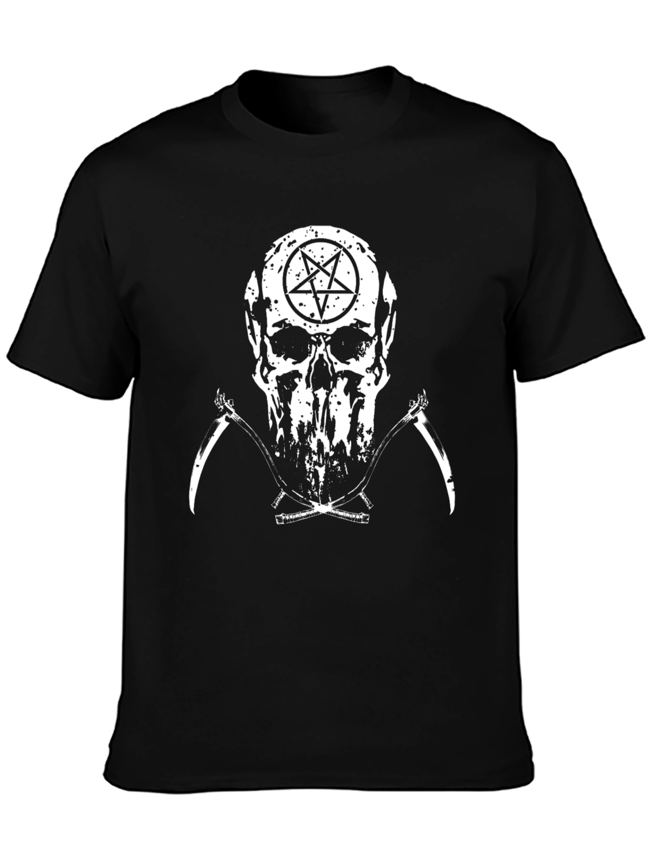 Skull & Scythe Graphic Tee - Black