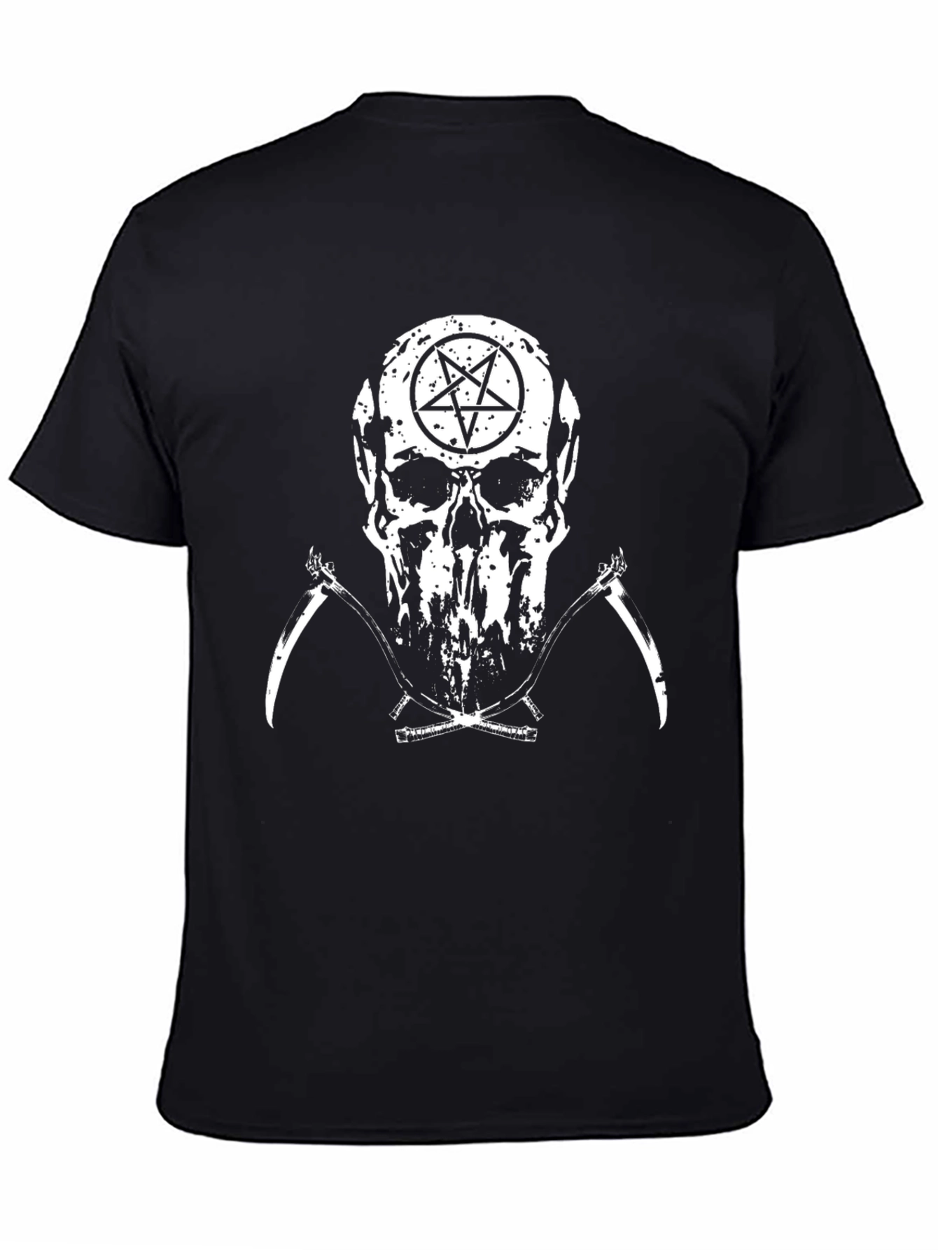 Skull & Scythe Graphic Tee - Black