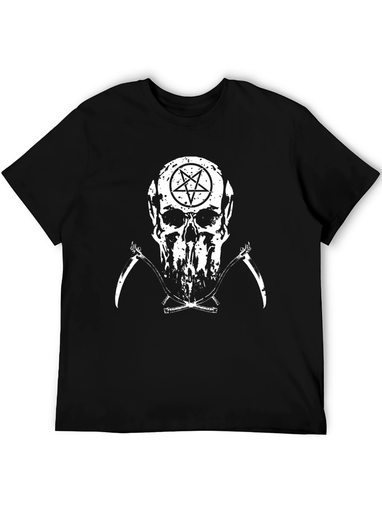 Skull & Scythe Graphic Tee - Black