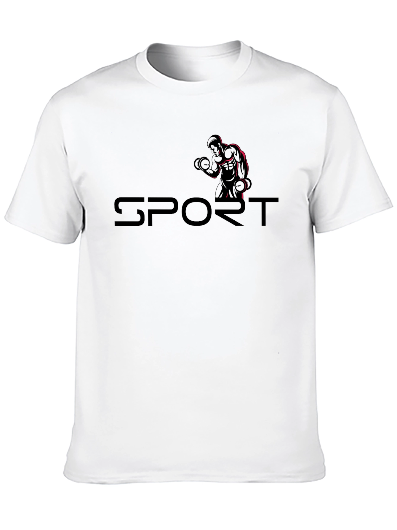 Mens Black Sport T-Shirt with Gym Design