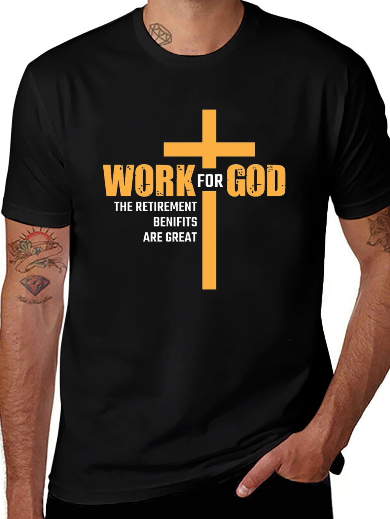 Work For God Retirement Benefits T-Shirt