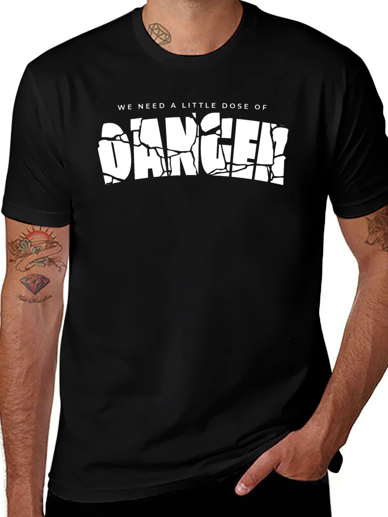 Danger T-Shirt - Short Sleeve Crew Neck