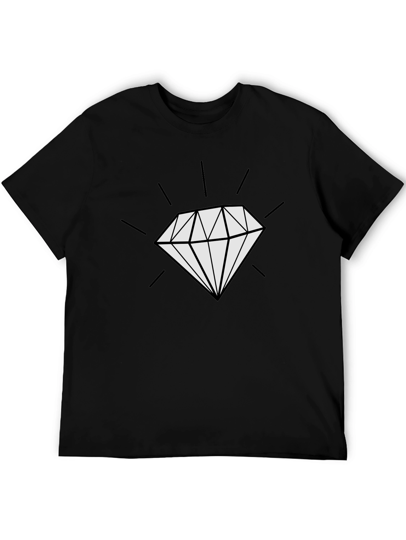 Diamond Graphic Black Tee - Modern Style