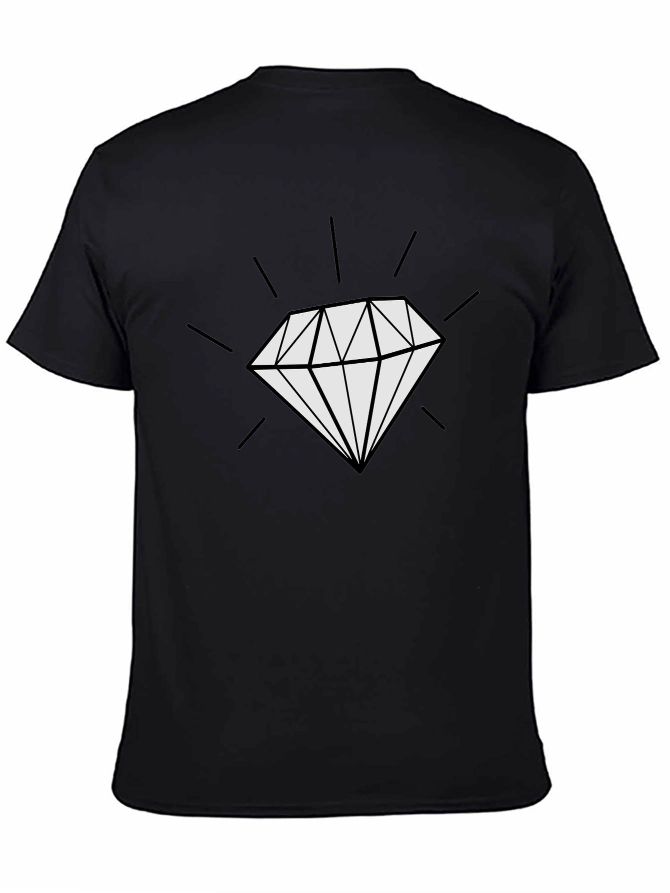 Diamond Graphic Black Tee - Modern Style