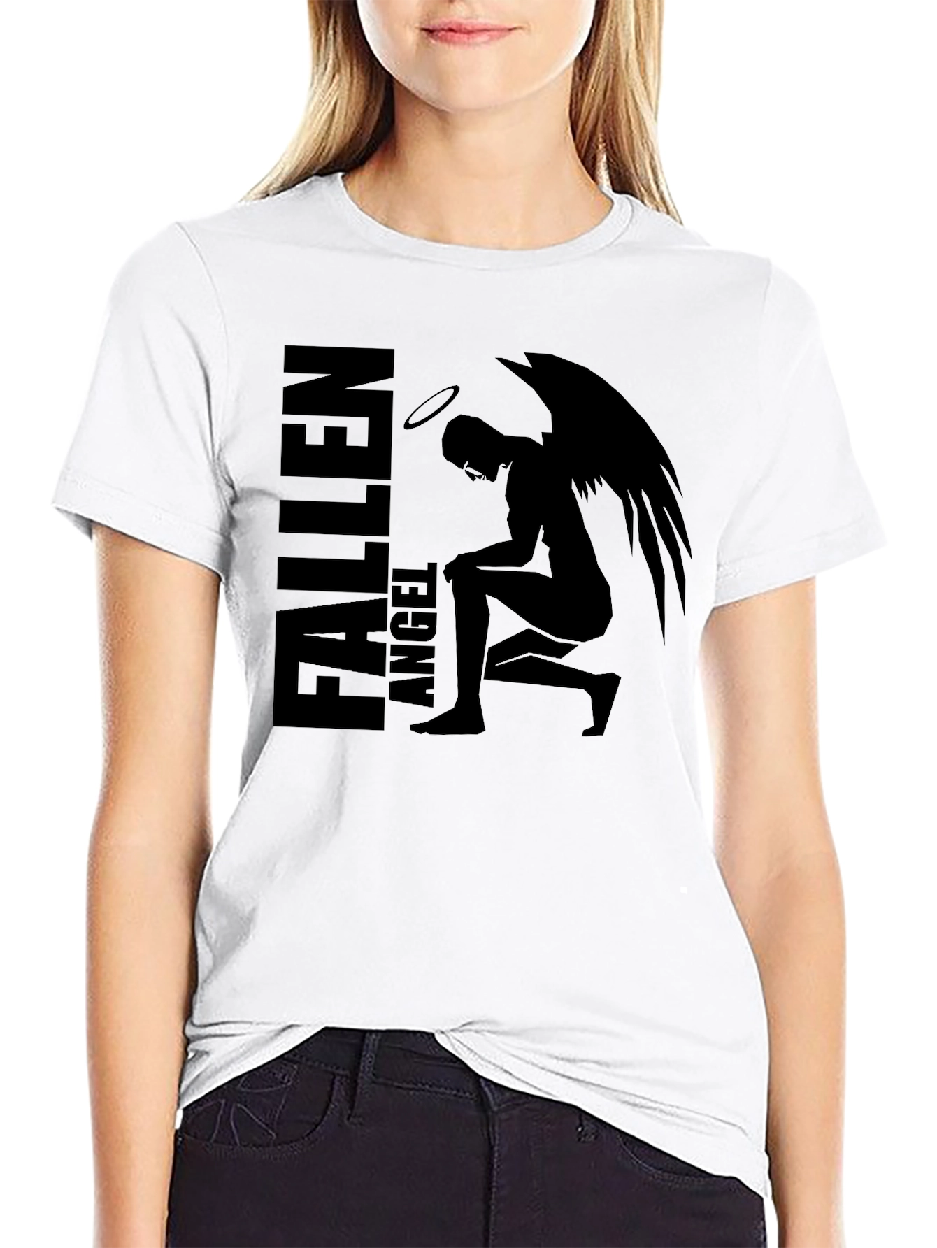 Fallen Angel Graphic Tee - Mens Black T-Shirt