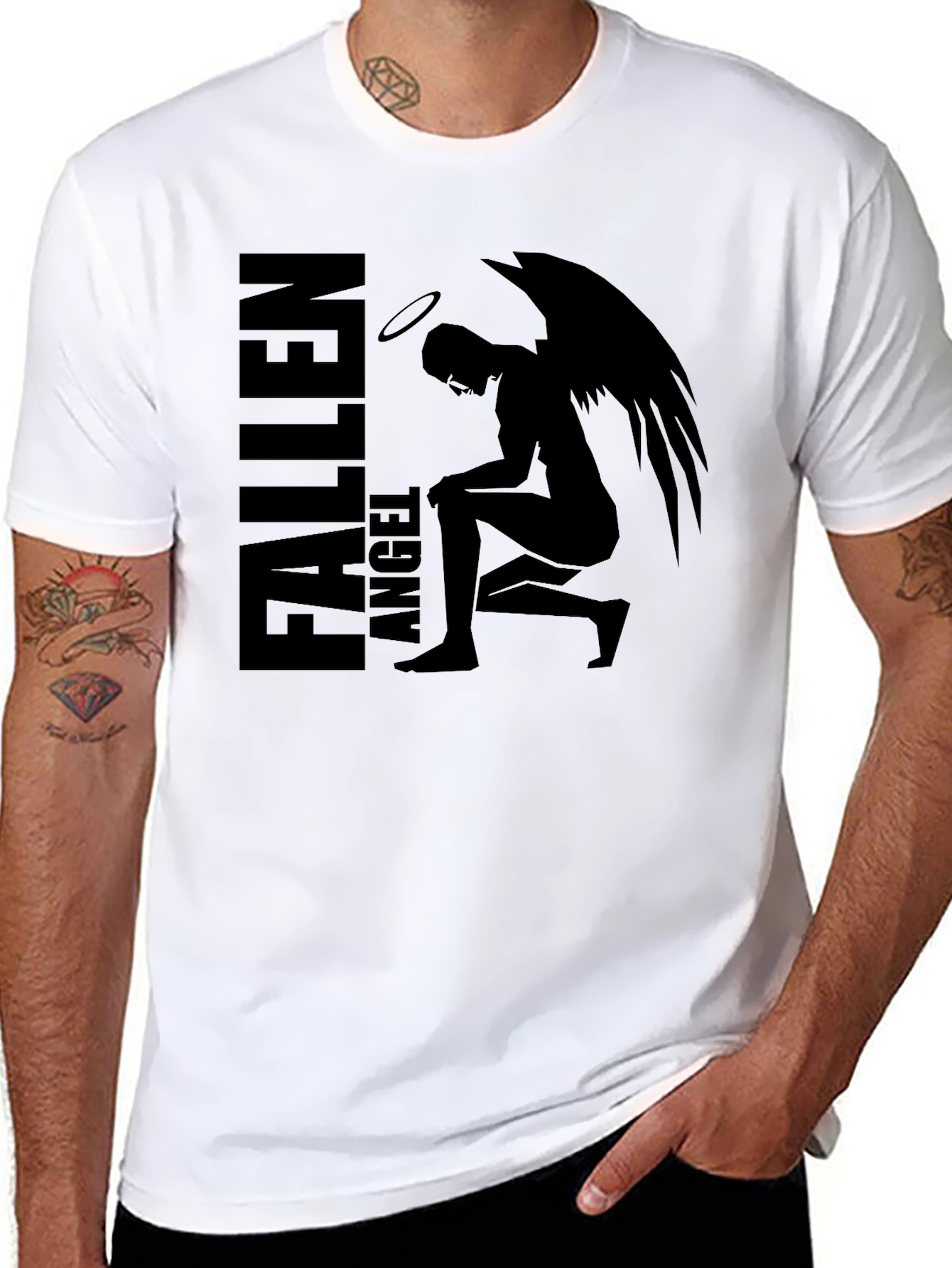Fallen Angel Graphic Tee - Mens Black T-Shirt
