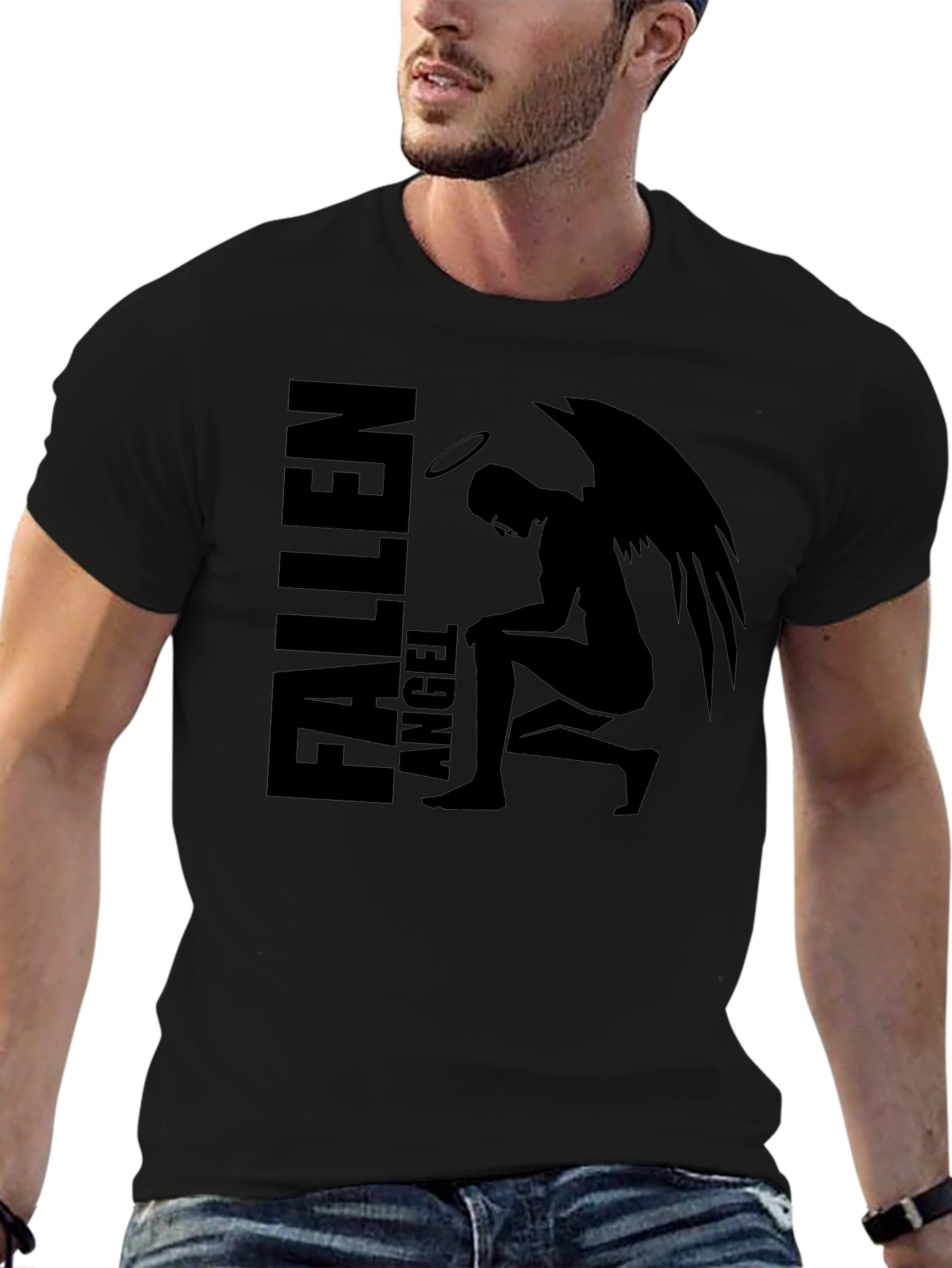 Fallen Angel Graphic Tee - Mens Black T-Shirt