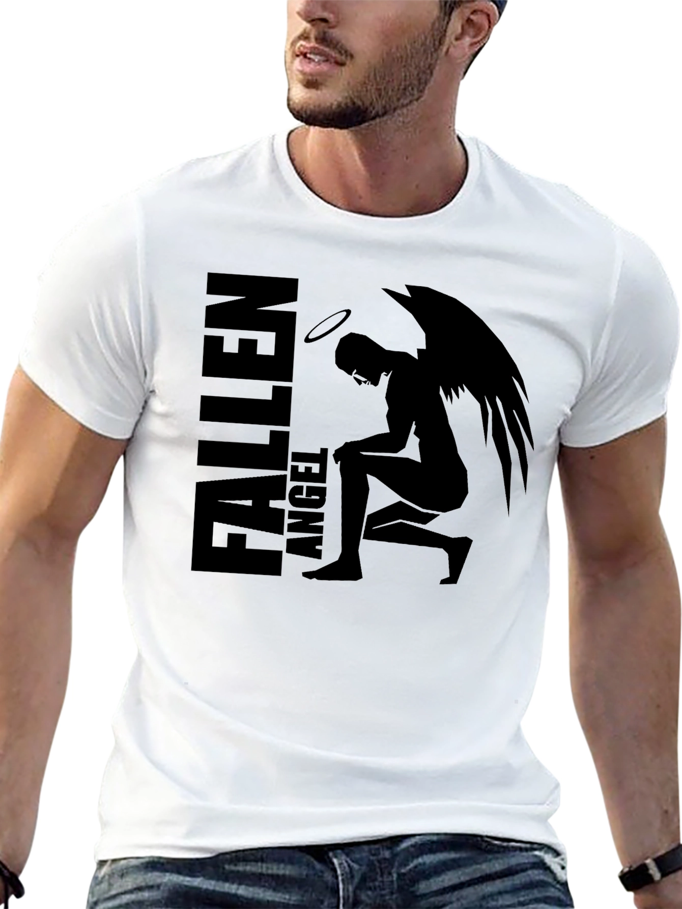 Fallen Angel Graphic Tee - Mens Black T-Shirt