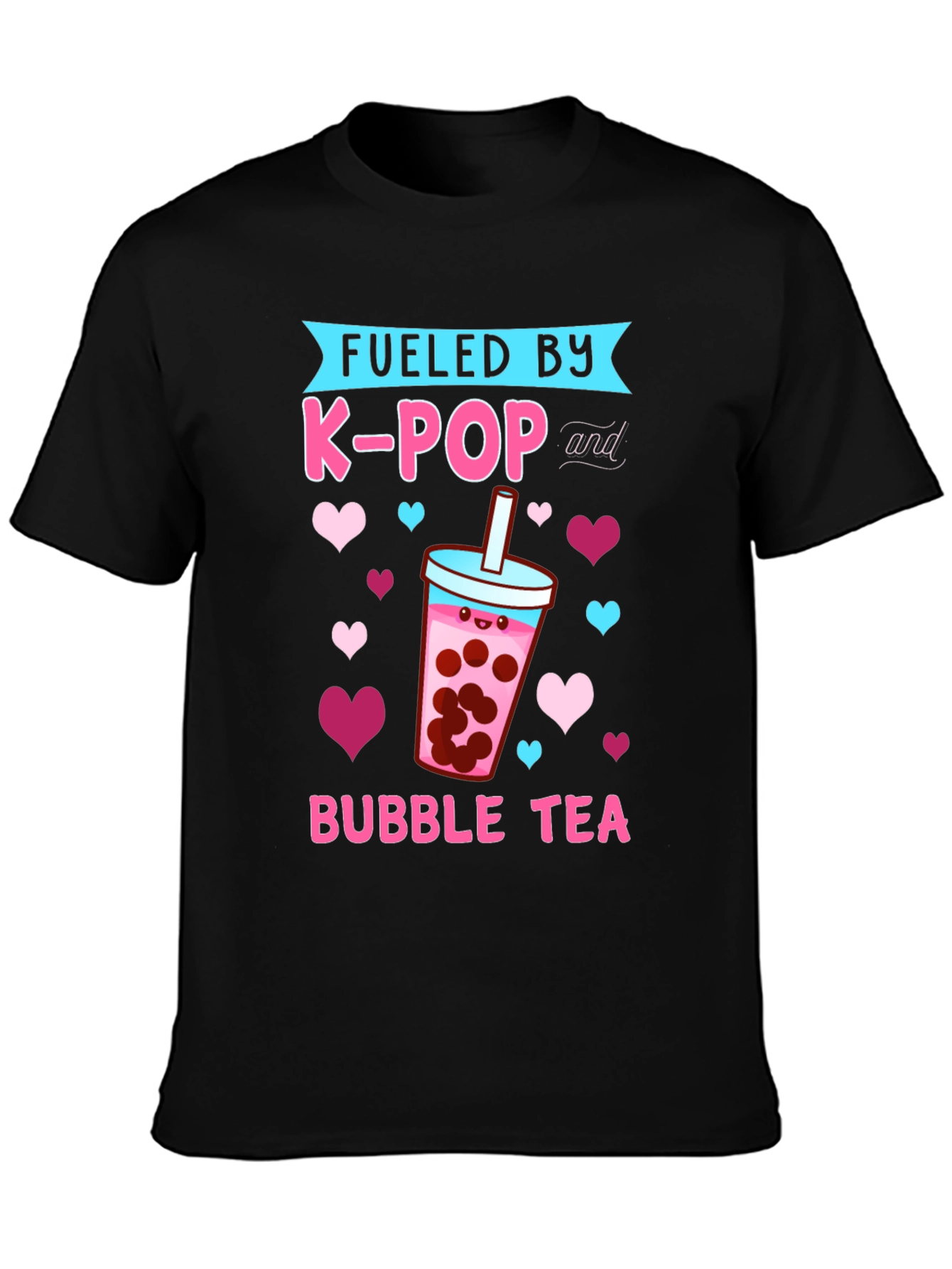 Fueled By K-Pop and Bubble Tea Graphic Tee