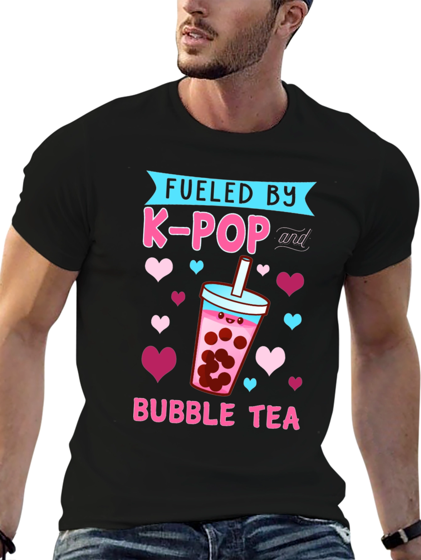 Fueled By K-Pop and Bubble Tea Graphic Tee