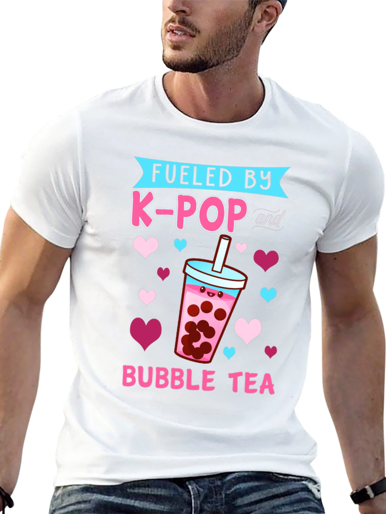 Fueled By K-Pop and Bubble Tea Graphic Tee