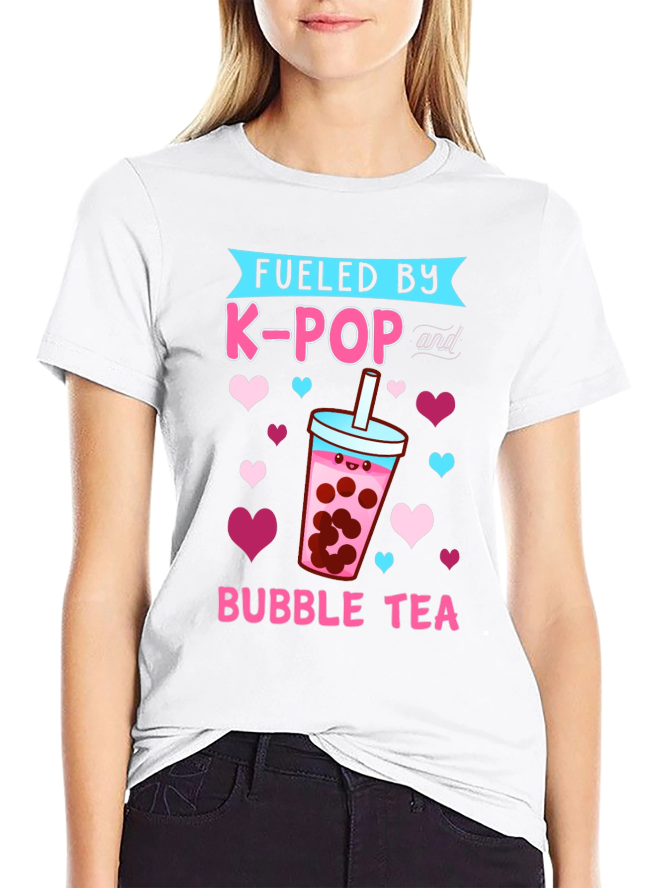 Fueled By K-Pop and Bubble Tea Graphic Tee