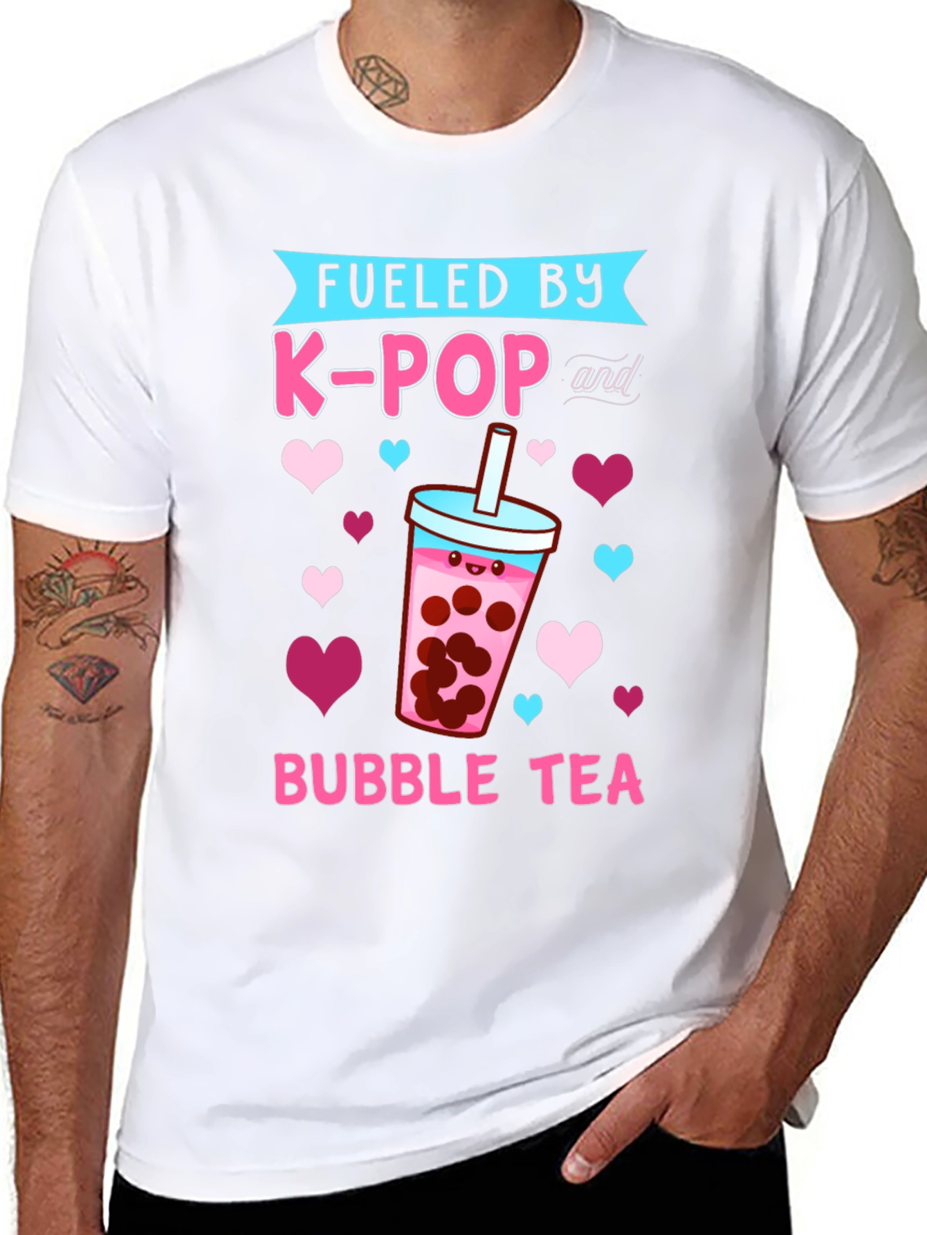 Fueled By K-Pop and Bubble Tea Graphic Tee