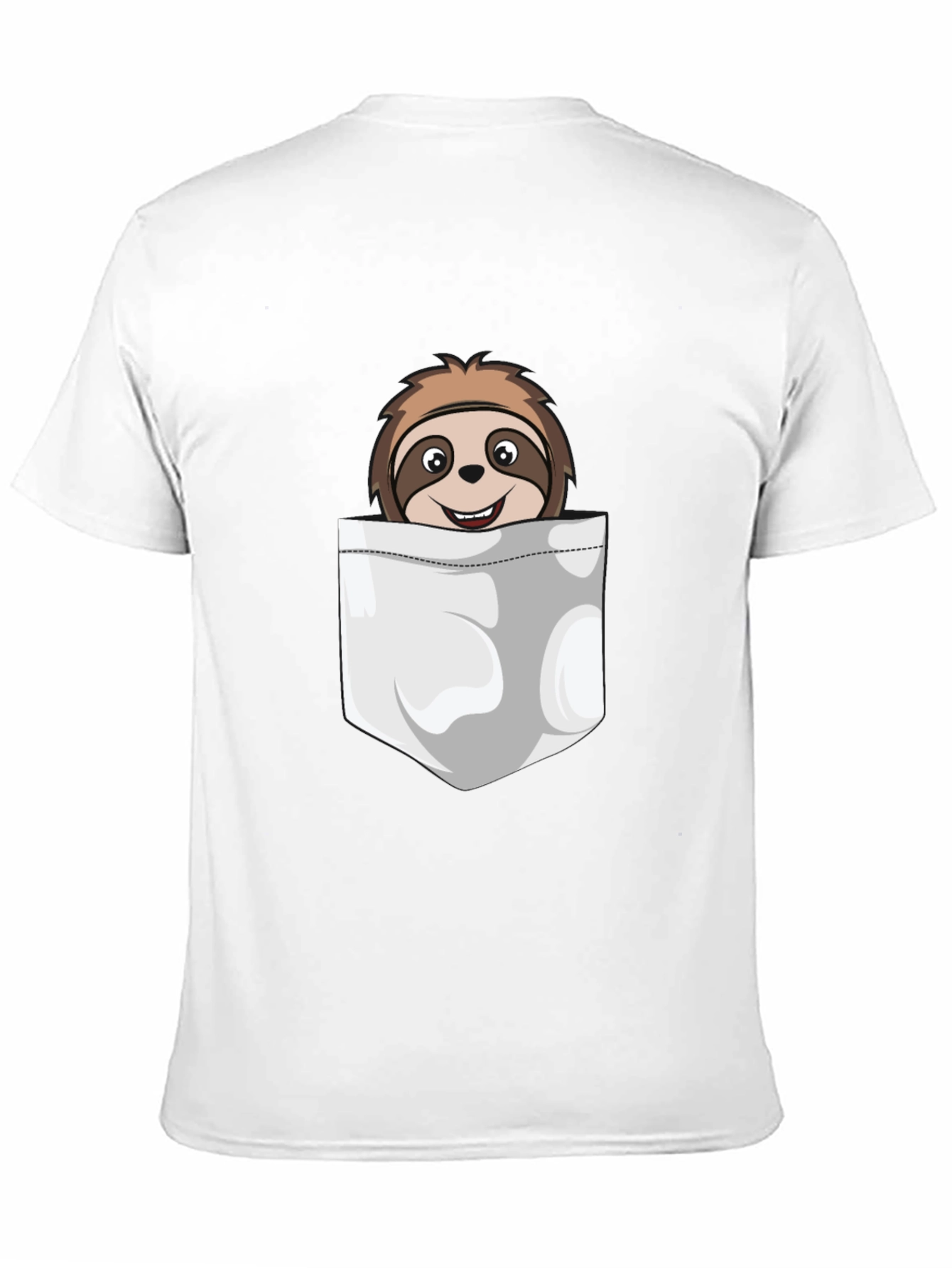 Sloth Pocket T-Shirt - Cute Cartoon Graphic Tee